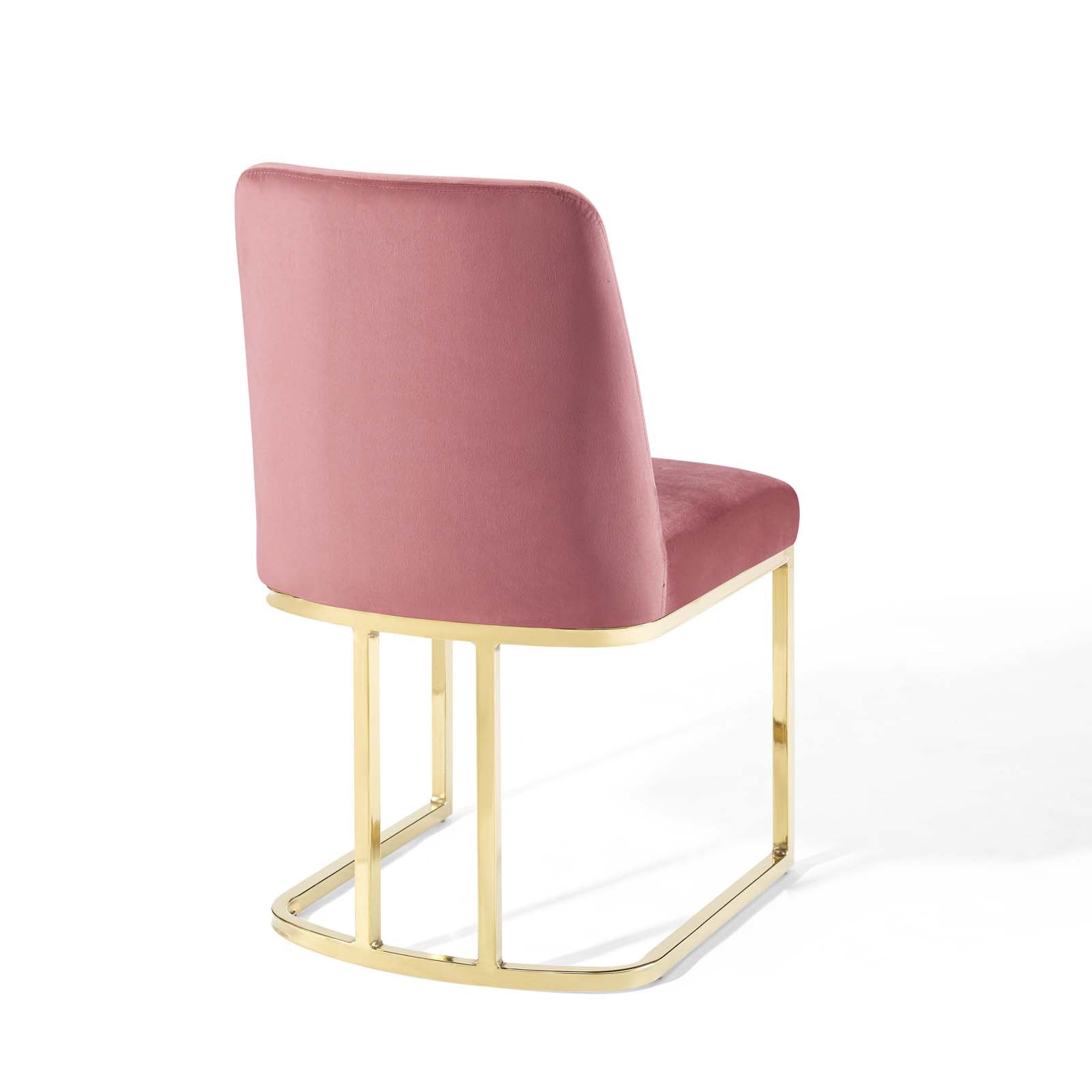 Amplify Sled Base Performance Velvet Dining Side Chair - East Shore Modern Home Furnishings
