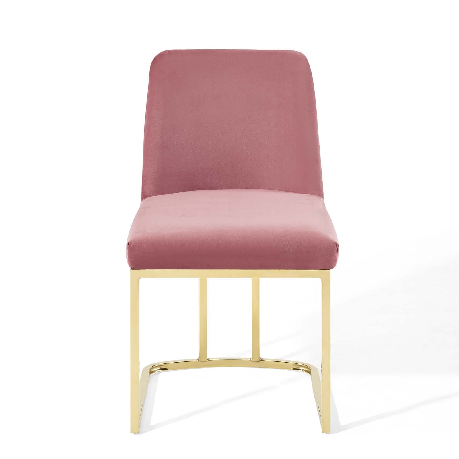 Amplify Sled Base Performance Velvet Dining Side Chair - East Shore Modern Home Furnishings