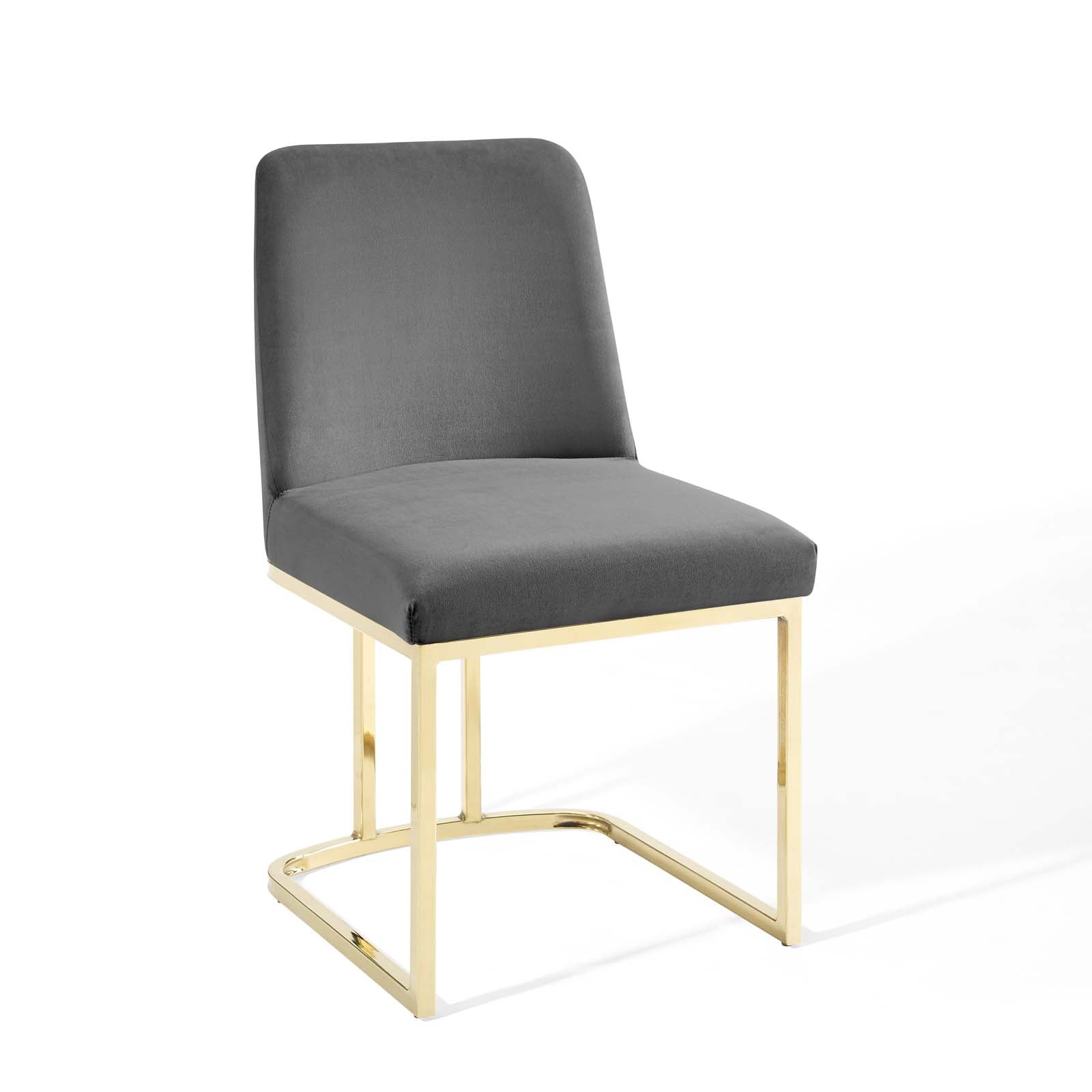 Amplify Sled Base Performance Velvet Dining Side Chair - East Shore Modern Home Furnishings