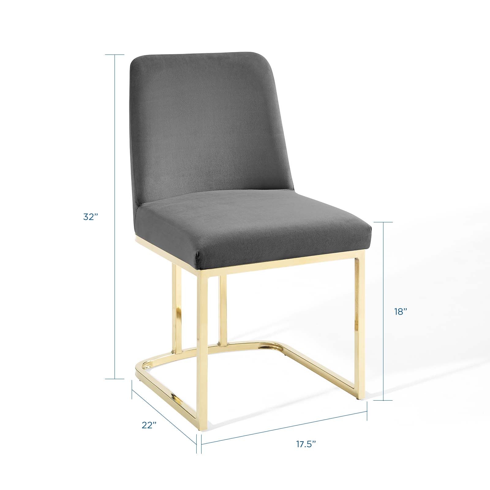 Amplify Sled Base Performance Velvet Dining Side Chair - East Shore Modern Home Furnishings