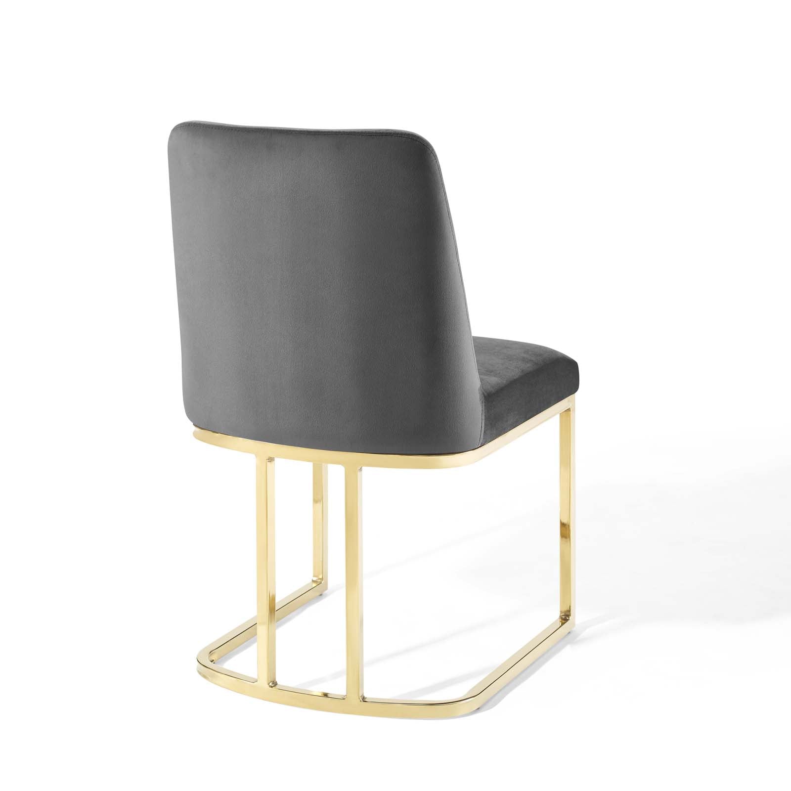 Amplify Sled Base Performance Velvet Dining Side Chair - East Shore Modern Home Furnishings