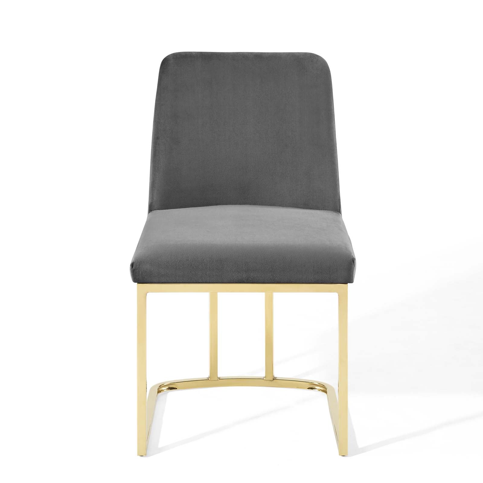 Amplify Sled Base Performance Velvet Dining Side Chair - East Shore Modern Home Furnishings