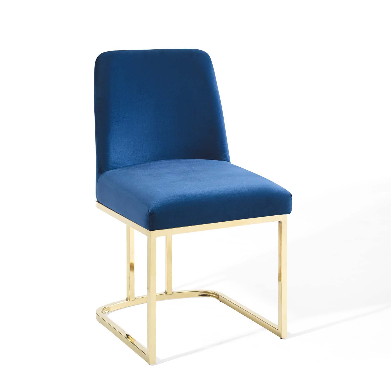 Amplify Sled Base Performance Velvet Dining Side Chair - East Shore Modern Home Furnishings