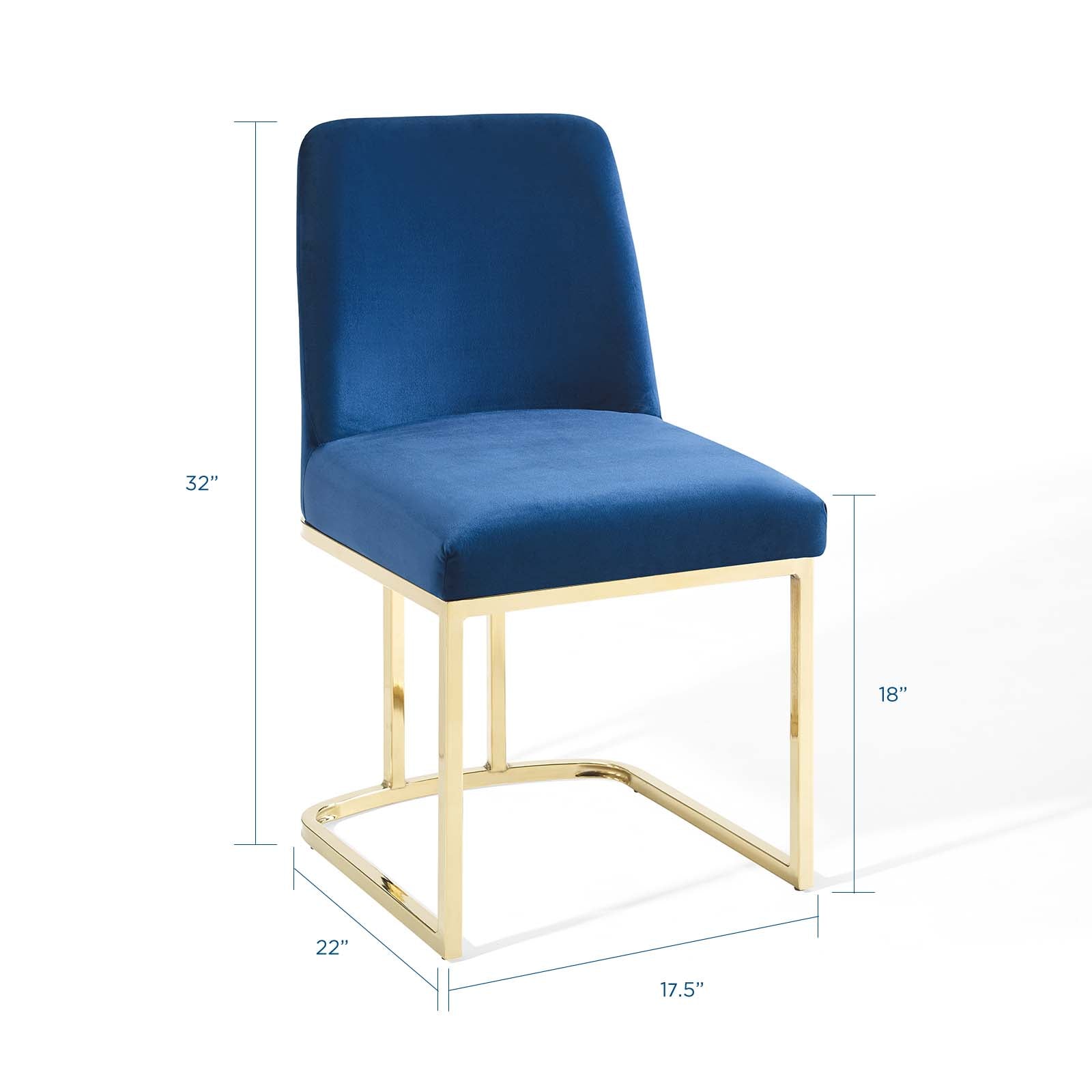 Amplify Sled Base Performance Velvet Dining Side Chair - East Shore Modern Home Furnishings