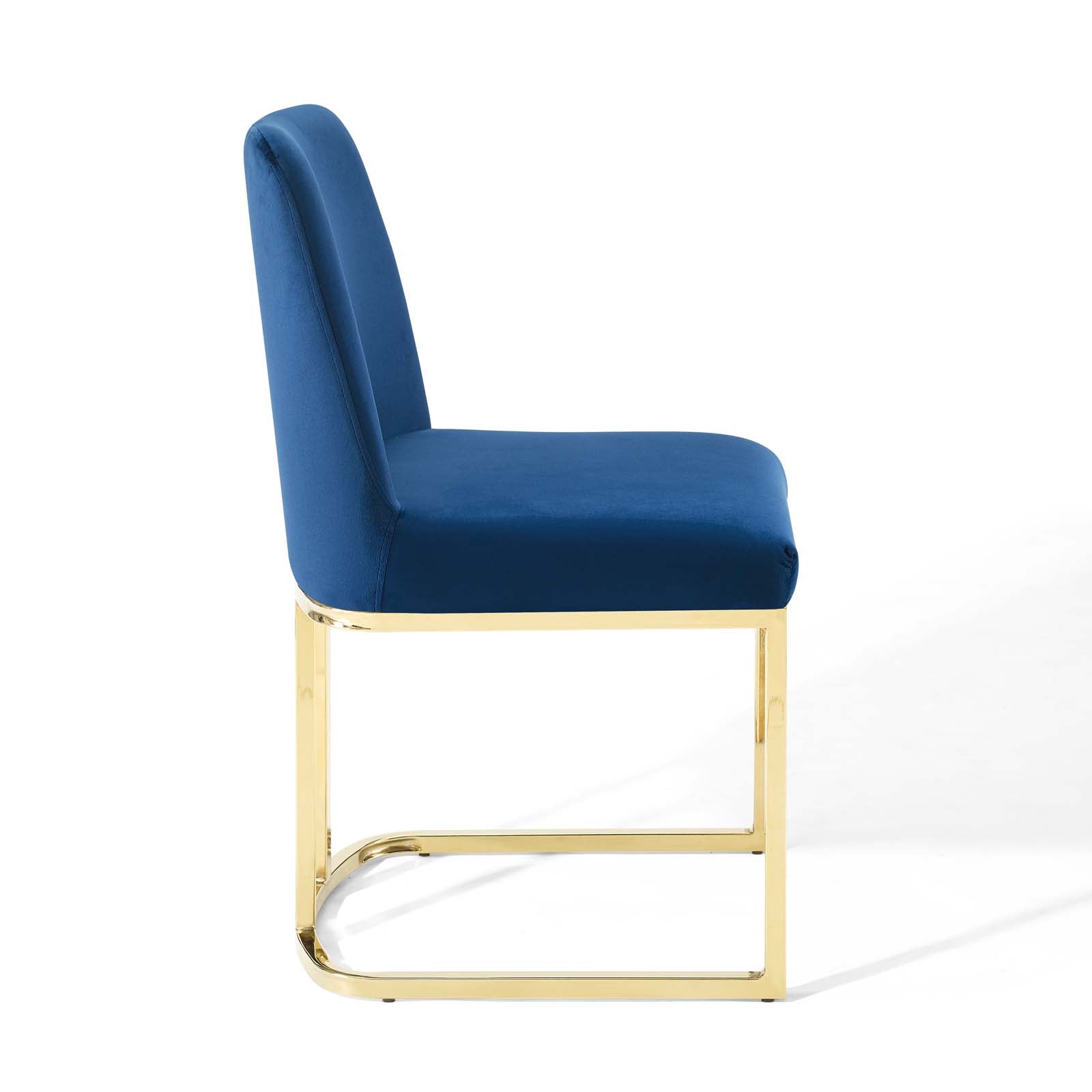 Amplify Sled Base Performance Velvet Dining Side Chair - East Shore Modern Home Furnishings