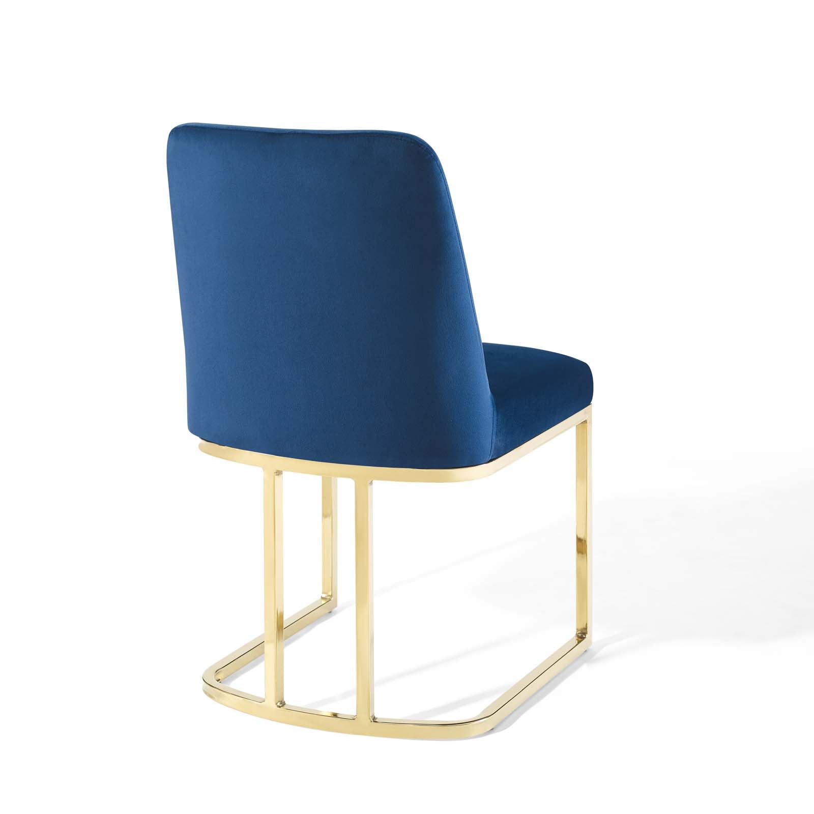 Amplify Sled Base Performance Velvet Dining Side Chair - East Shore Modern Home Furnishings