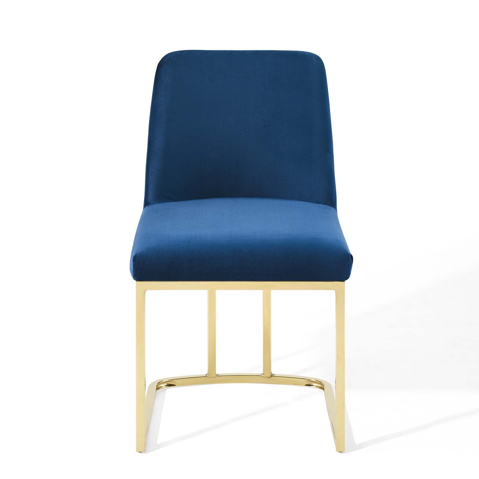 Amplify Sled Base Performance Velvet Dining Side Chair - East Shore Modern Home Furnishings