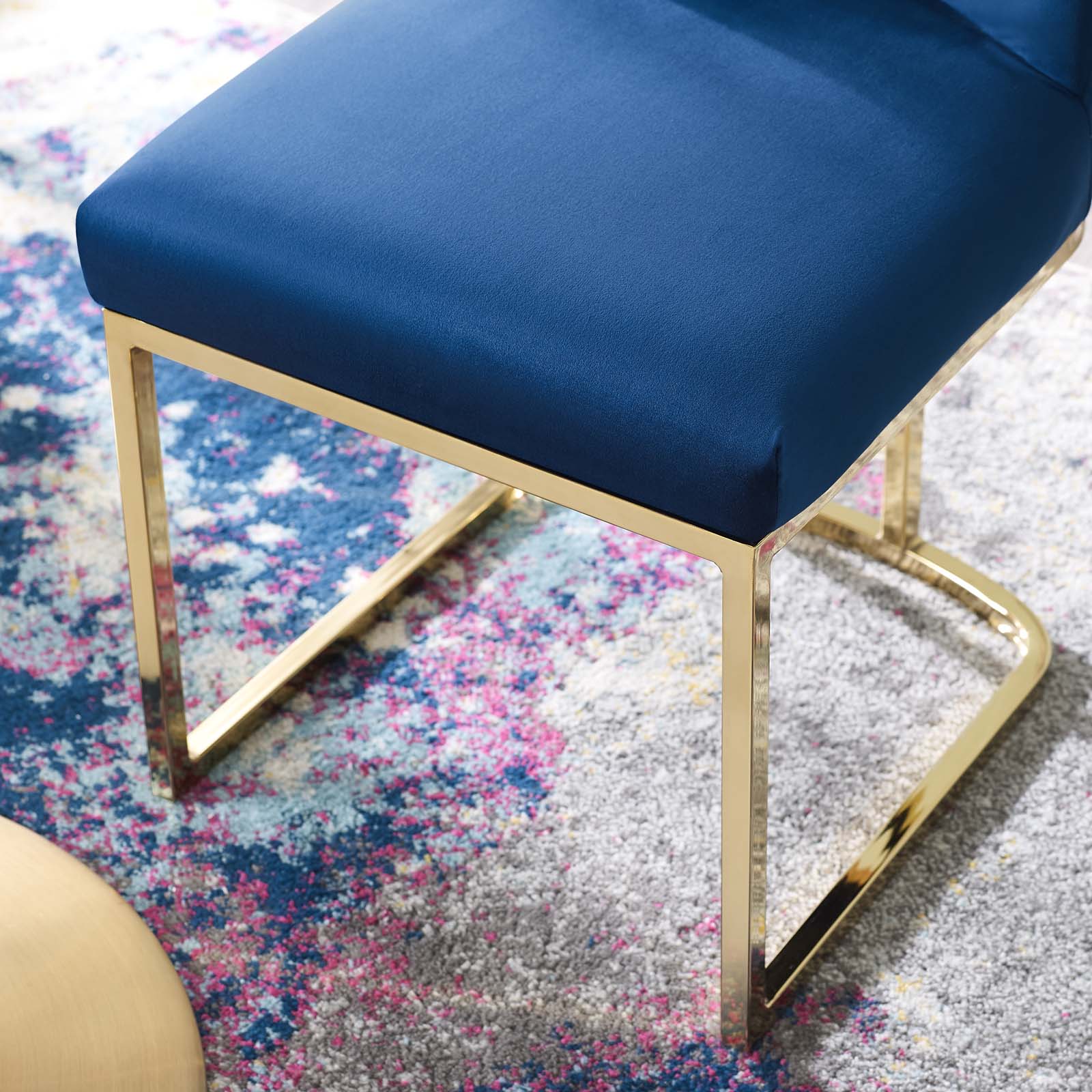 Amplify Sled Base Performance Velvet Dining Side Chair - East Shore Modern Home Furnishings