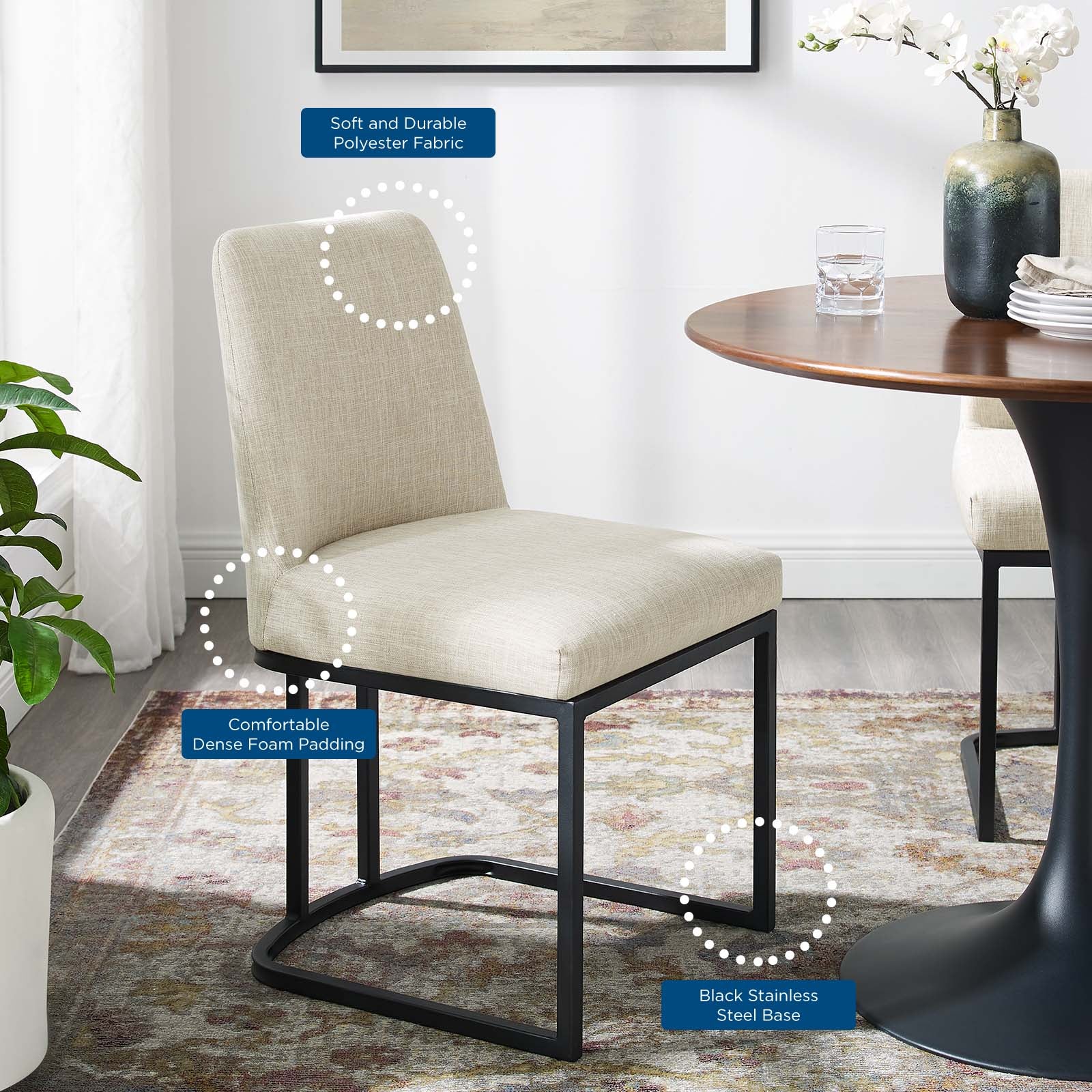 Amplify Sled Base Upholstered Fabric Dining Side Chair - East Shore Modern Home Furnishings
