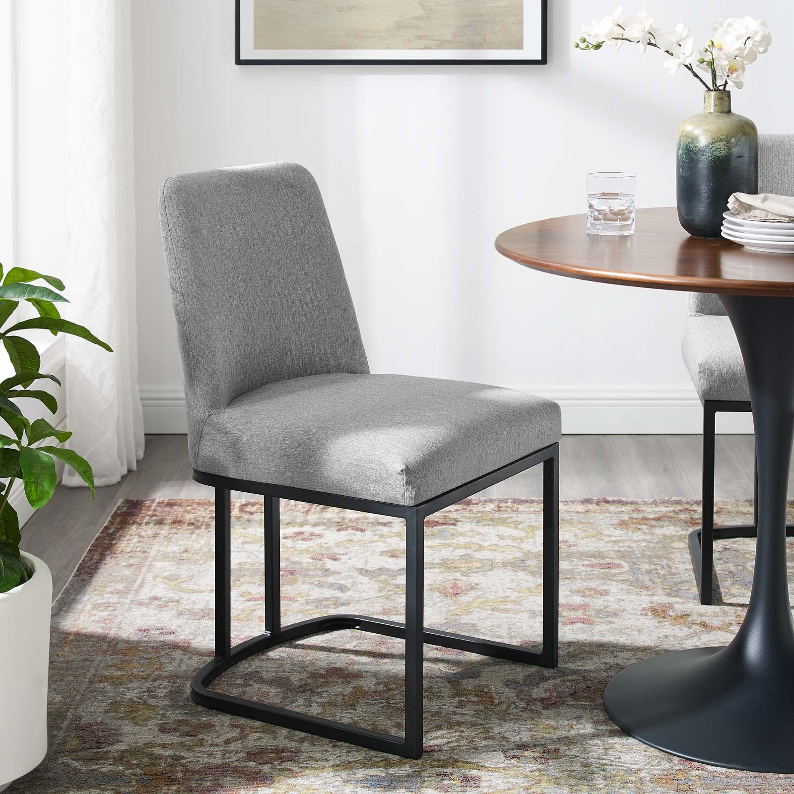 Amplify Sled Base Upholstered Fabric Dining Side Chair - East Shore Modern Home Furnishings