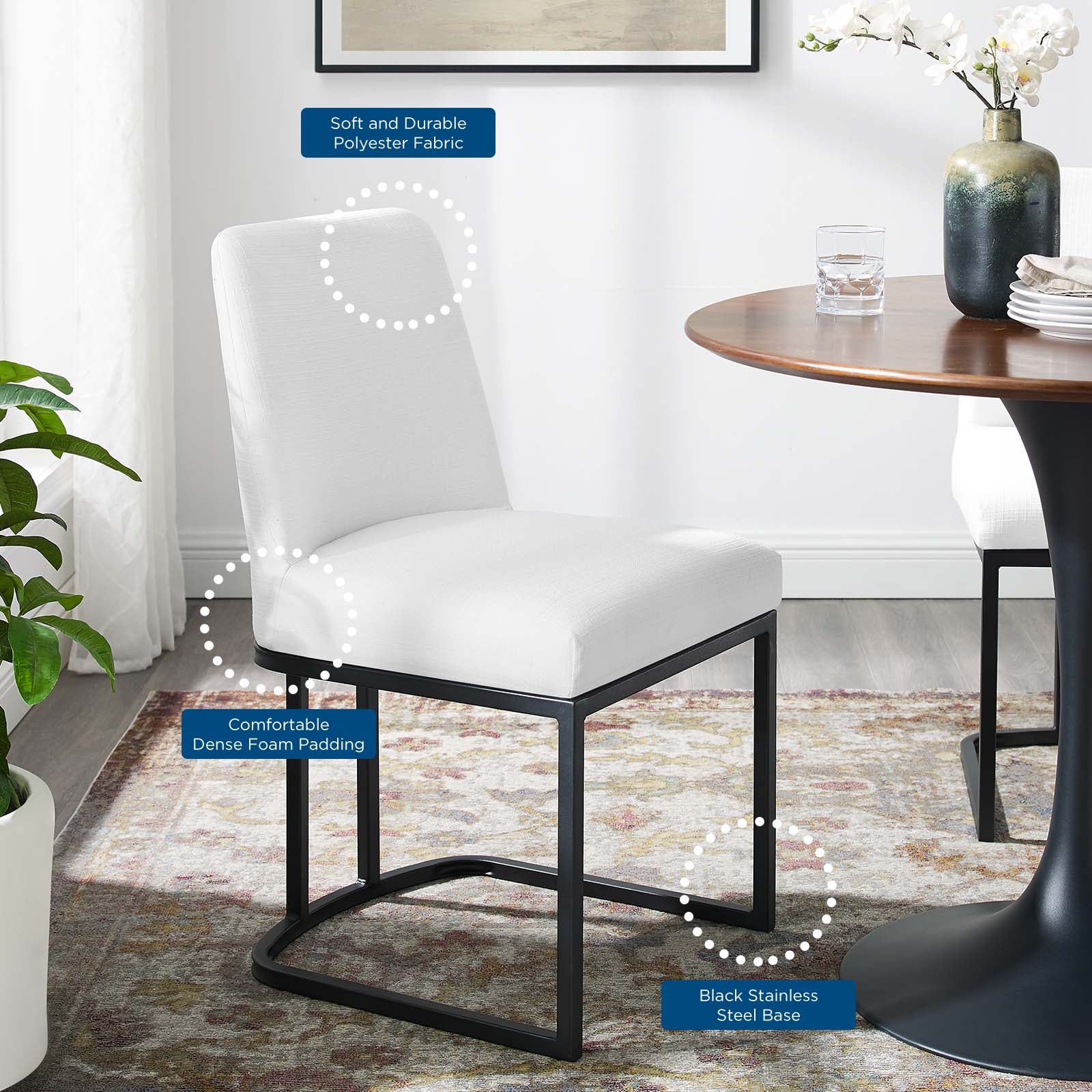 Amplify Sled Base Upholstered Fabric Dining Side Chair - East Shore Modern Home Furnishings