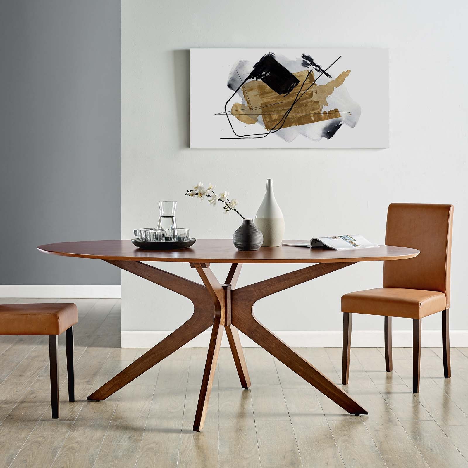 Crossroads 71" Oval Wood Dining Table - East Shore Modern Home Furnishings