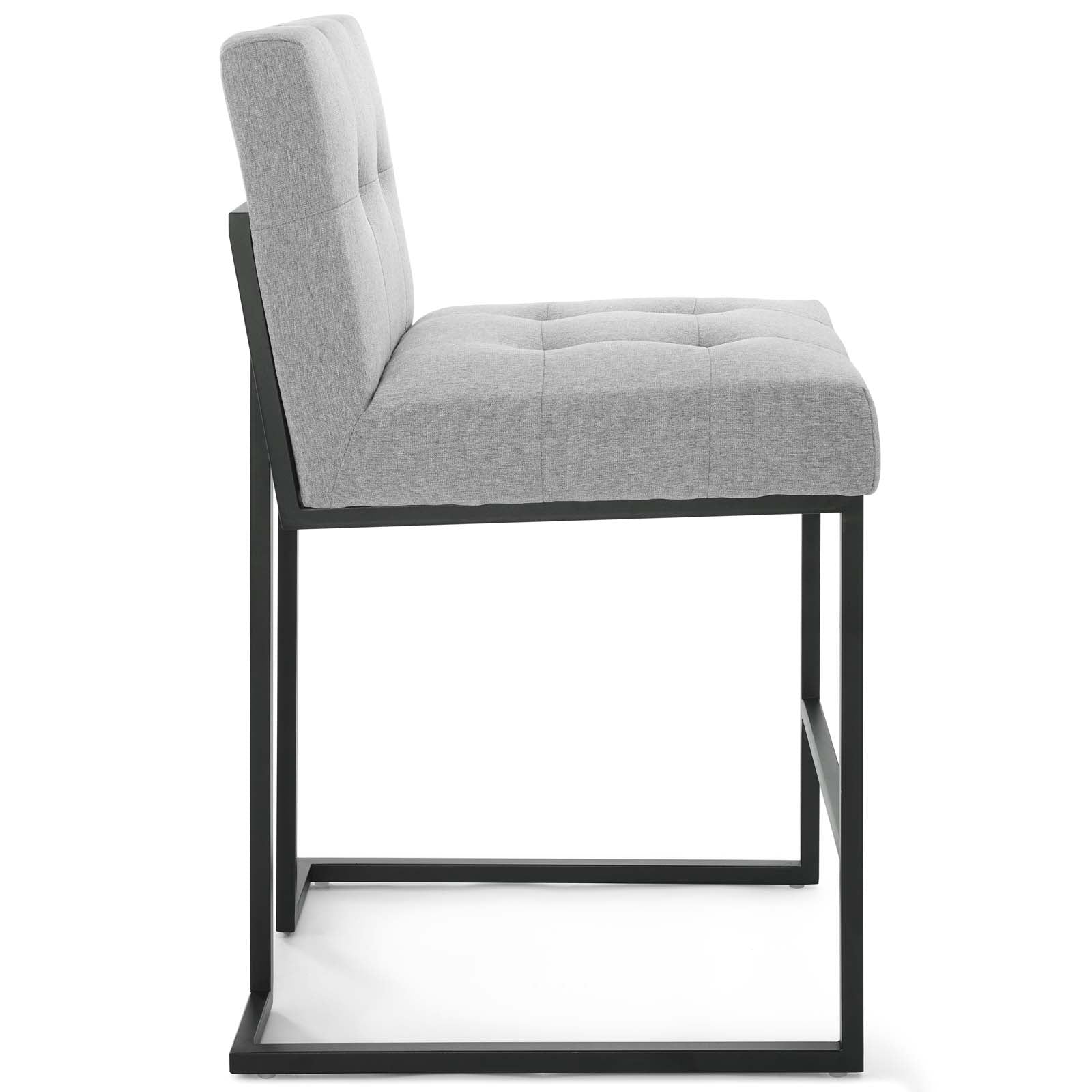 Privy Black Stainless Steel Upholstered Fabric Counter Stool - East Shore Modern Home Furnishings