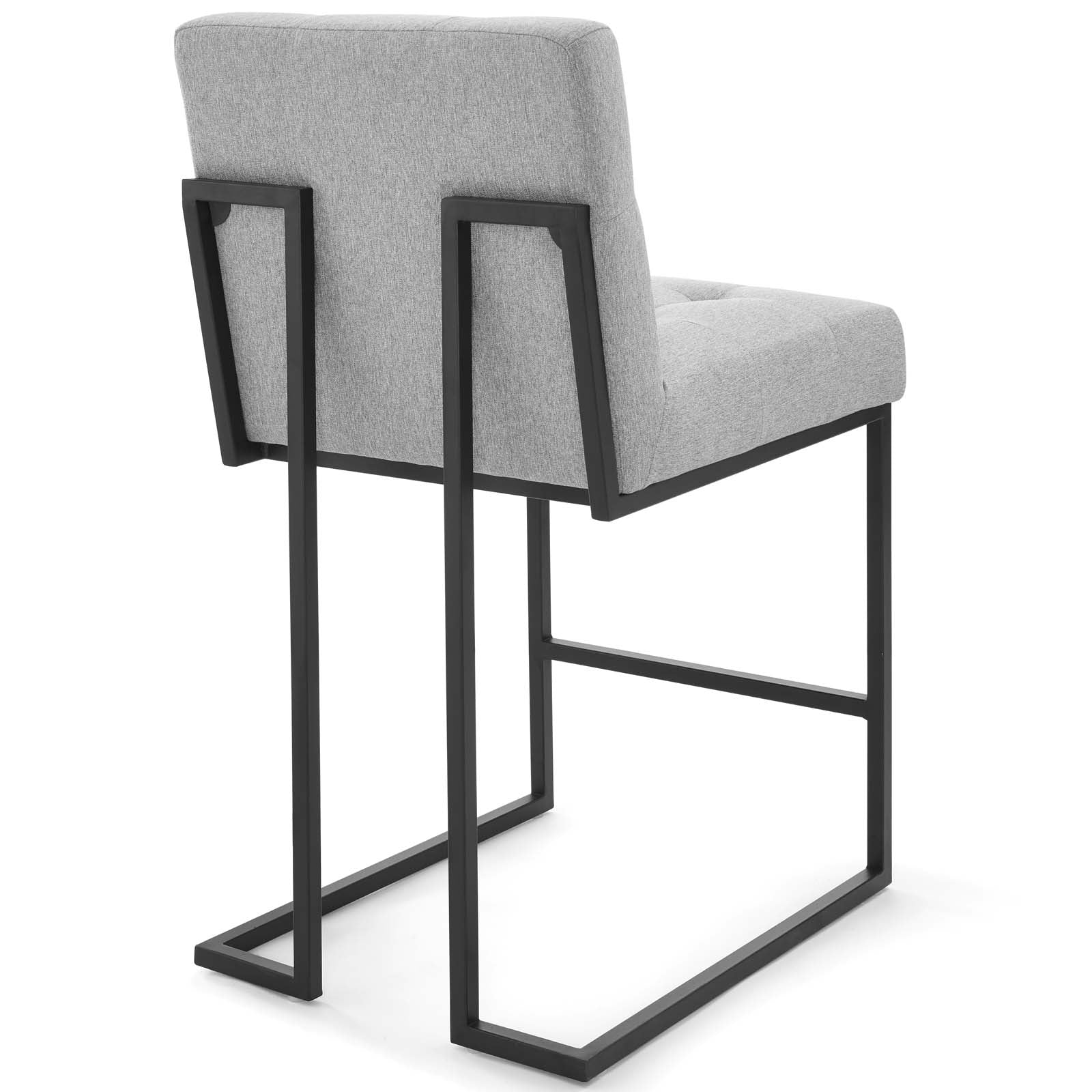 Privy Black Stainless Steel Upholstered Fabric Counter Stool - East Shore Modern Home Furnishings