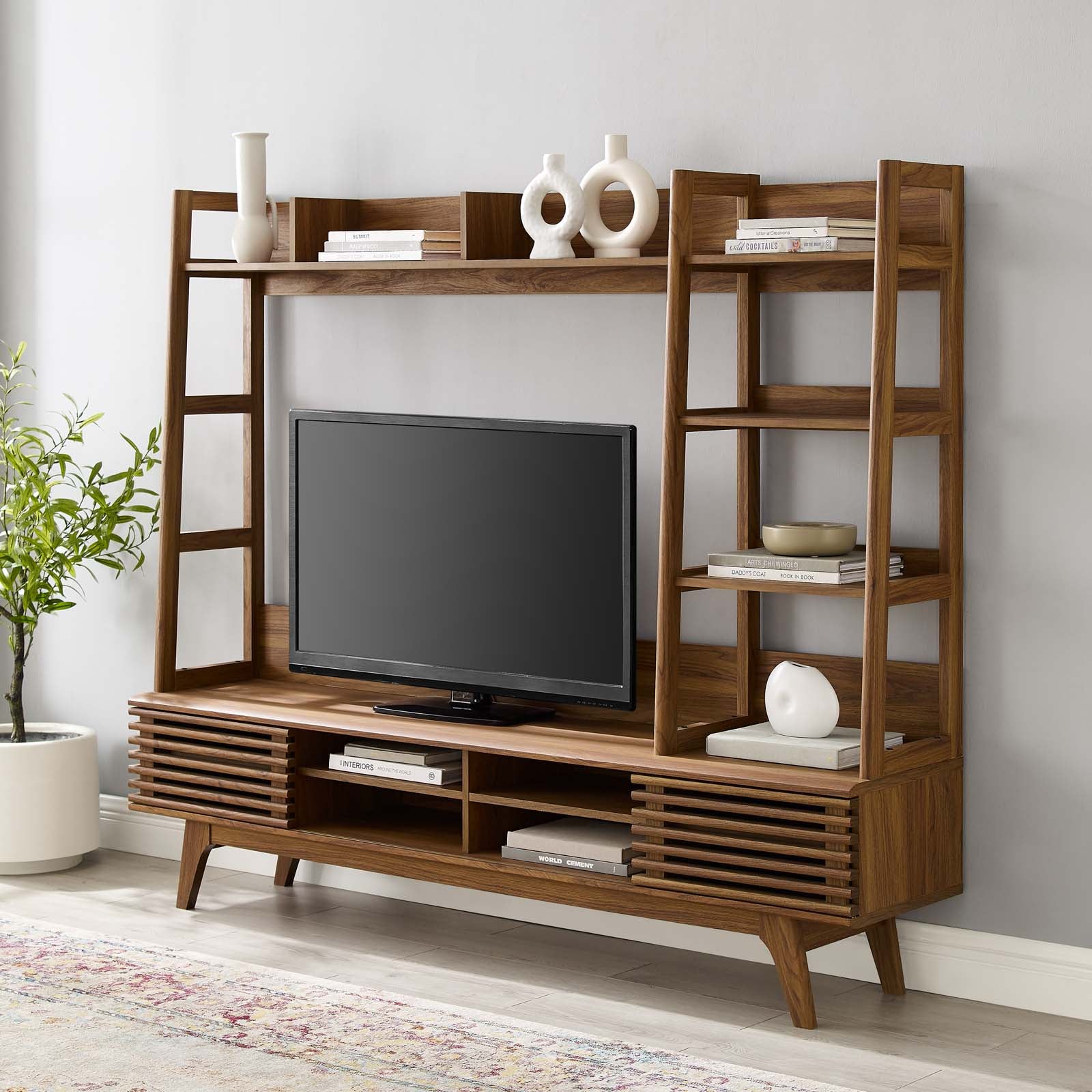 Render TV Stand Entertainment Center in Walnut - East Shore Modern Home Furnishings