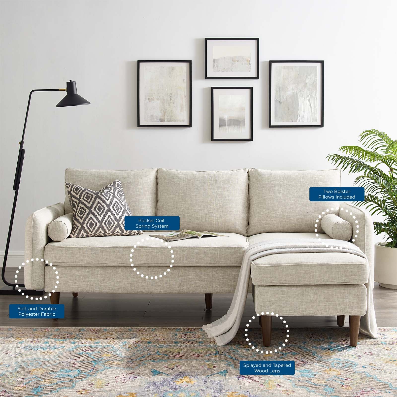 Revive Upholstered Convertible Sectional Sofa
