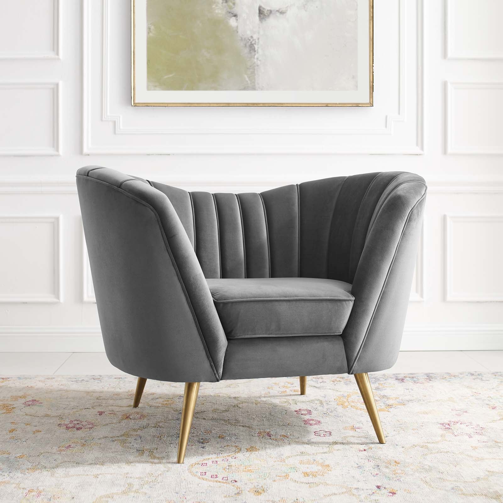 Opportunity Performance Velvet Armchair - East Shore Modern Home Furnishings