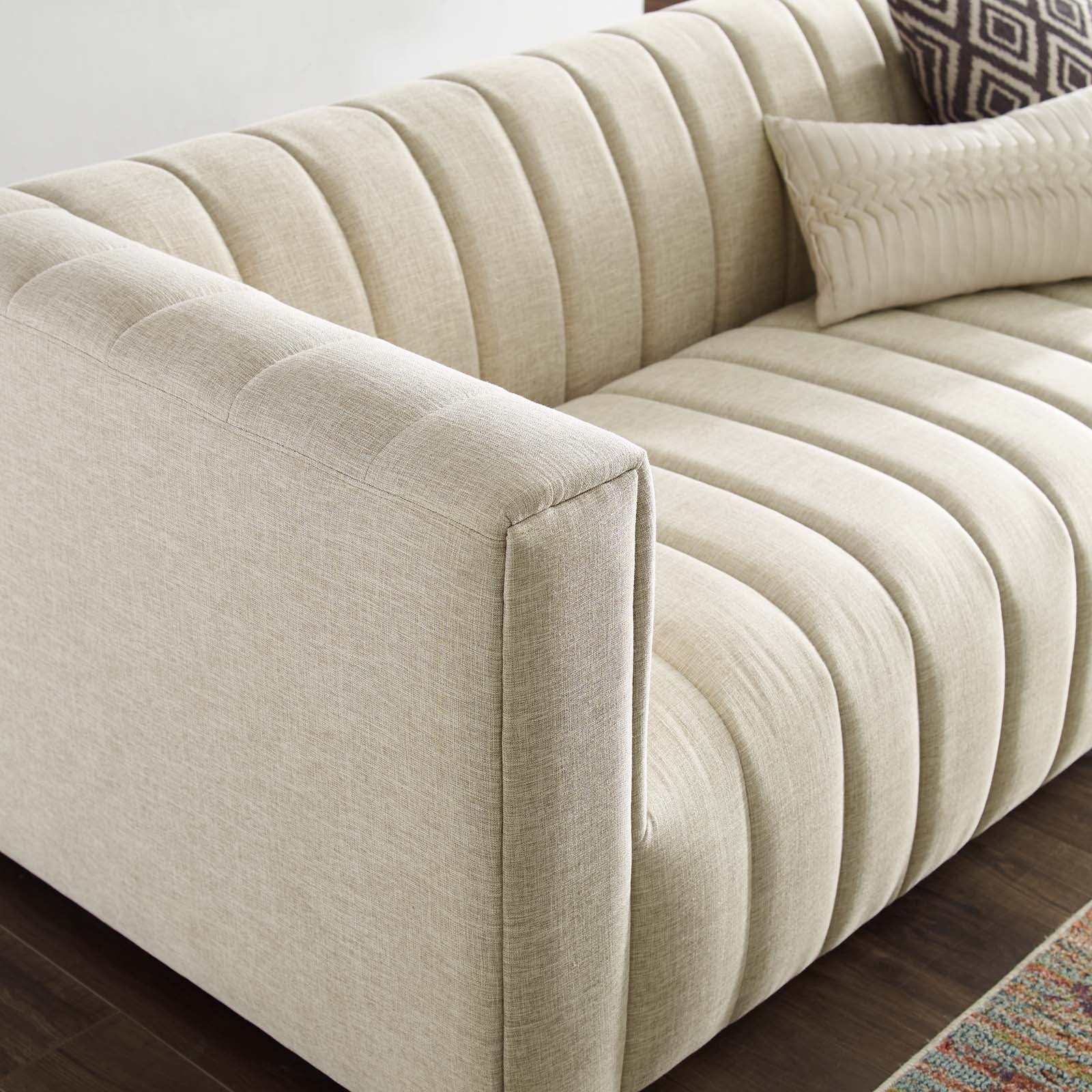 Reflection Channel Tufted Upholstered Fabric Sofa - East Shore Modern Home Furnishings