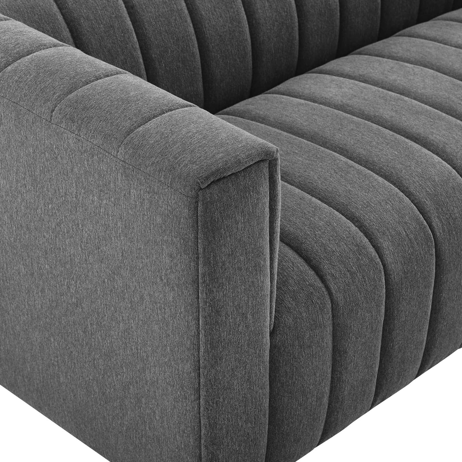 Reflection Channel Tufted Upholstered Fabric Sofa - East Shore Modern Home Furnishings