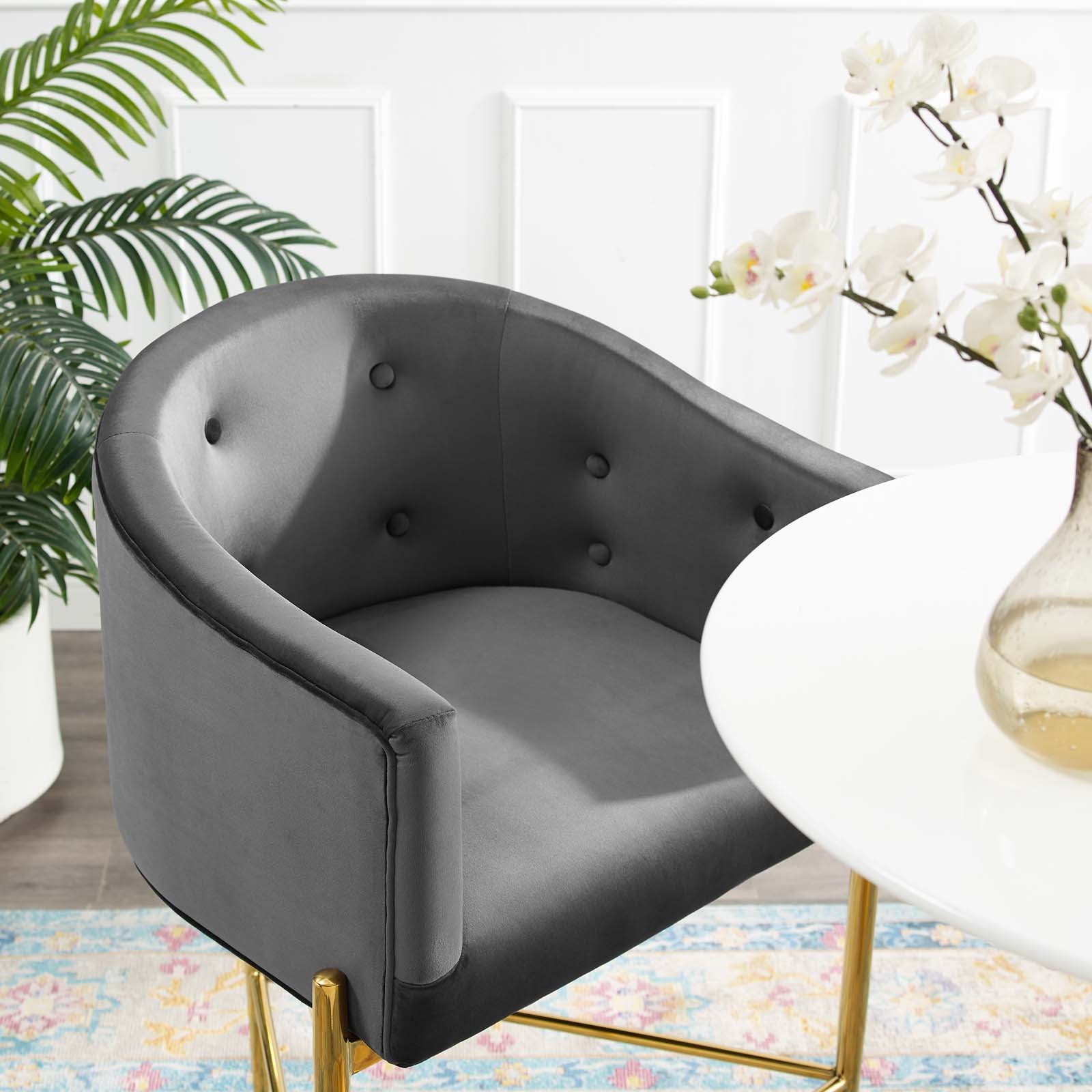 Savour Tufted Performance Velvet Counter Stool