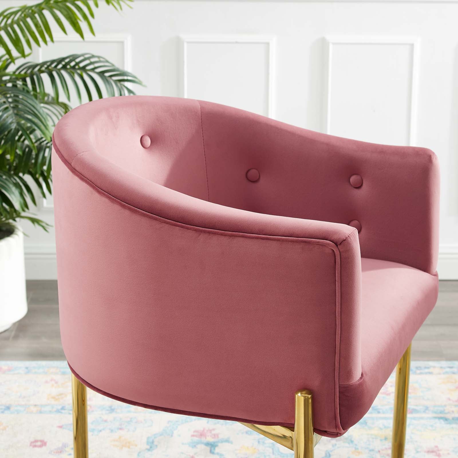 Savour Tufted Performance Velvet Counter Stool