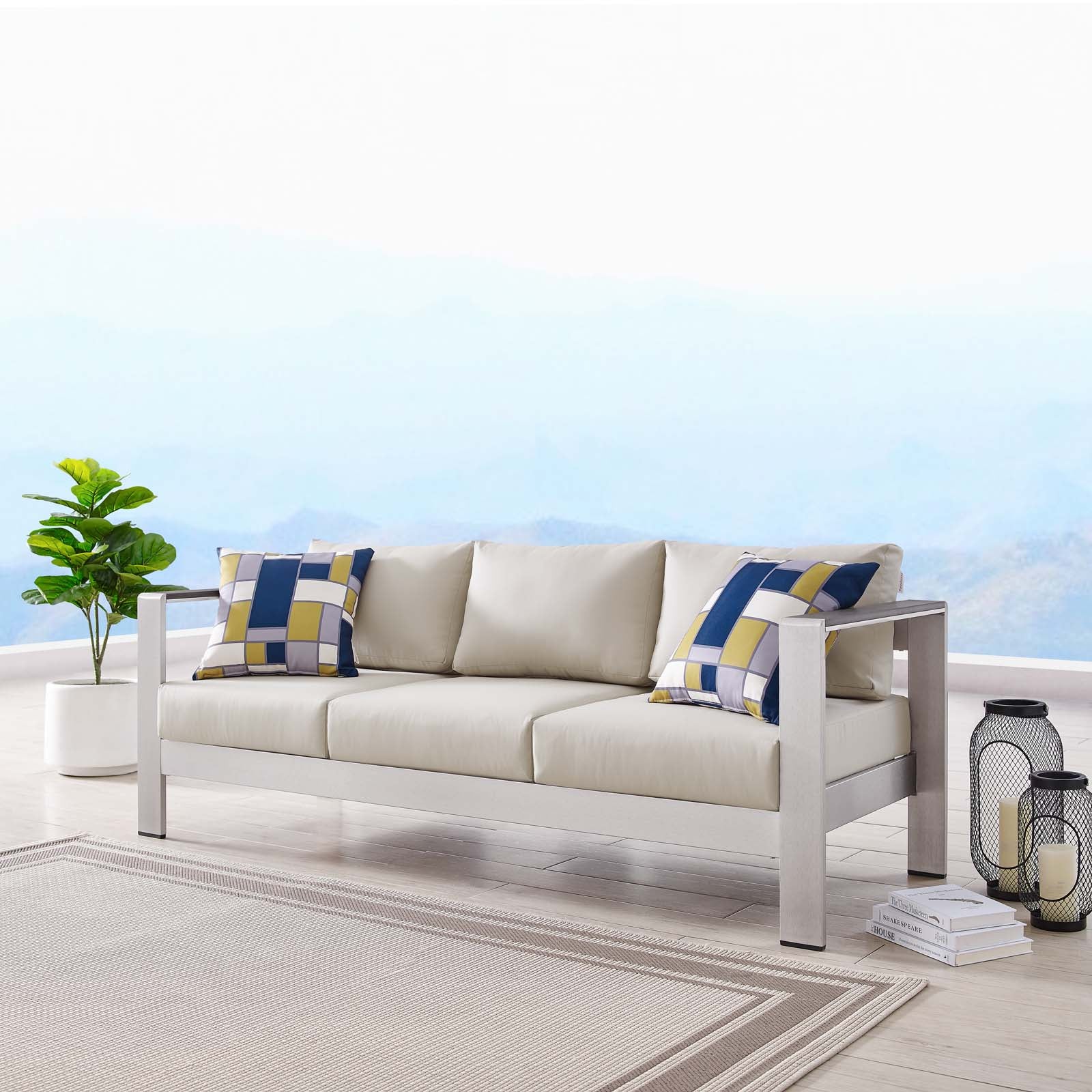 Shore Outdoor Patio Aluminum Sofa - East Shore Modern Home Furnishings