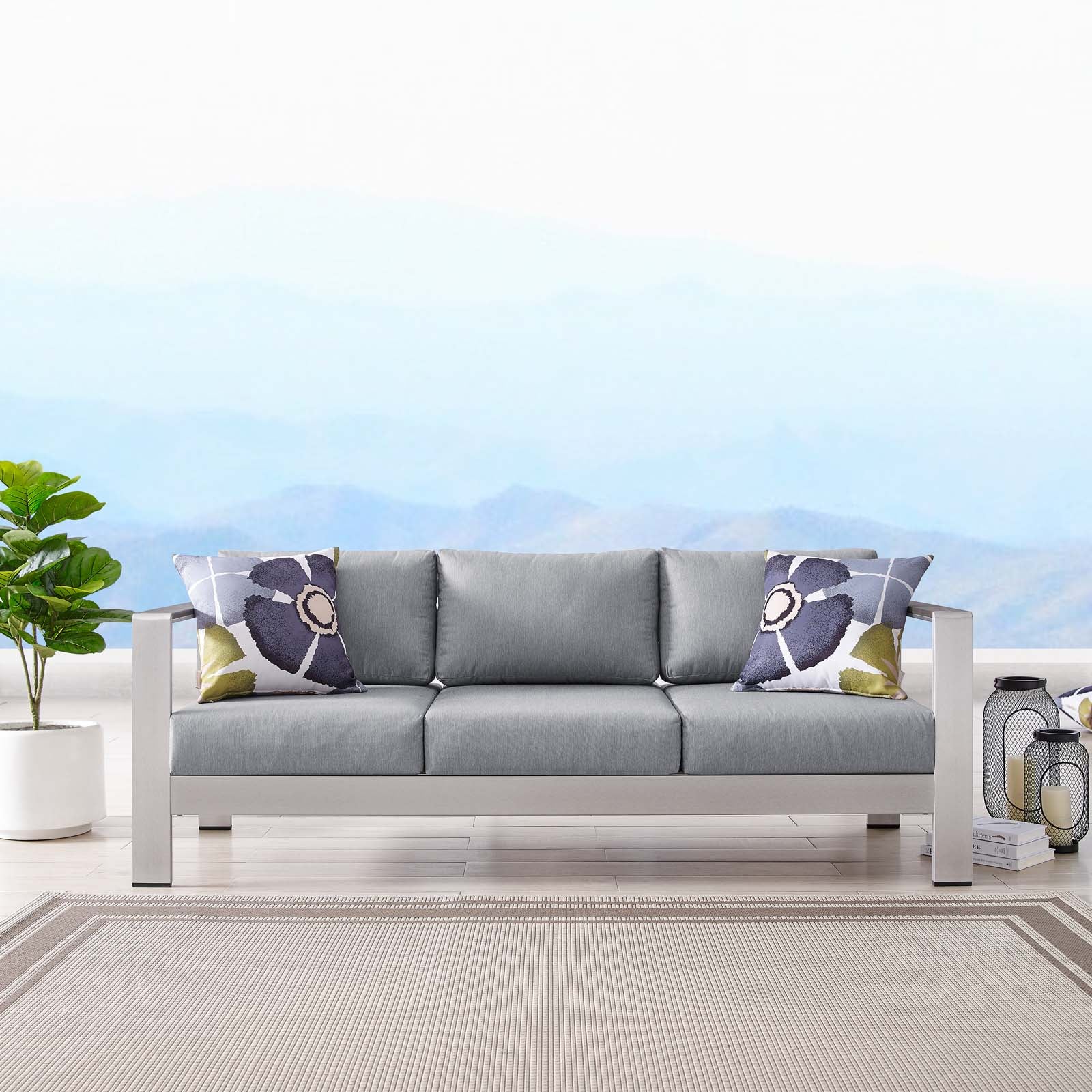 Shore Outdoor Patio Aluminum Sofa - East Shore Modern Home Furnishings