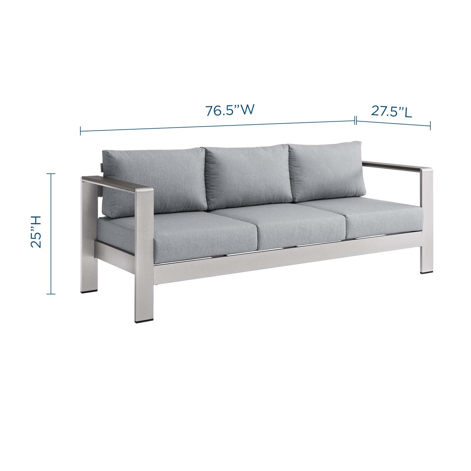 Shore Outdoor Patio Aluminum Sofa - East Shore Modern Home Furnishings