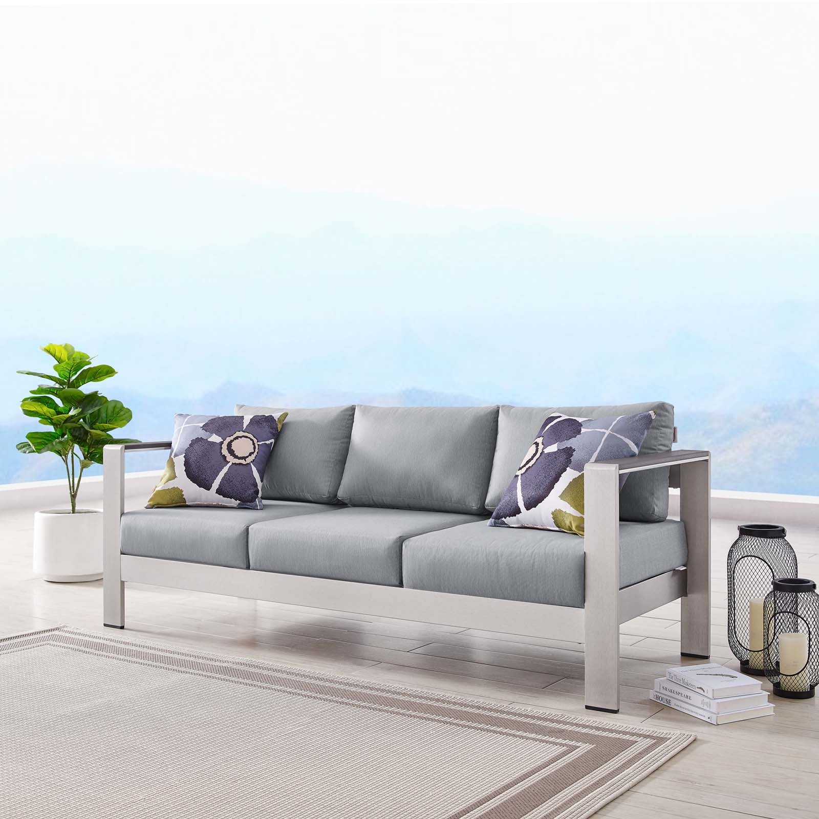 Shore Outdoor Patio Aluminum Sofa - East Shore Modern Home Furnishings