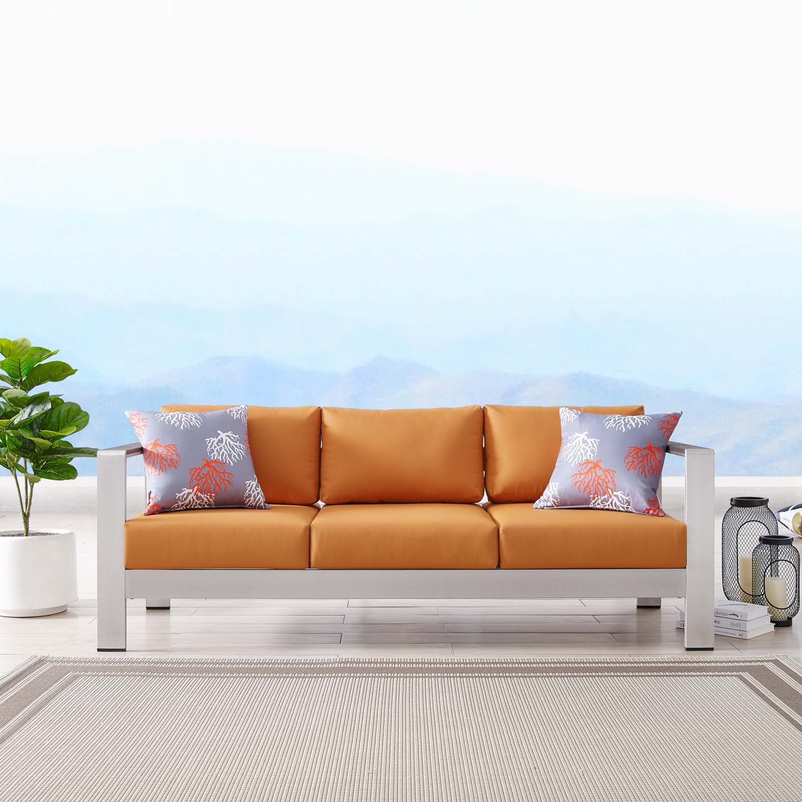 Shore Outdoor Patio Aluminum Sofa - East Shore Modern Home Furnishings