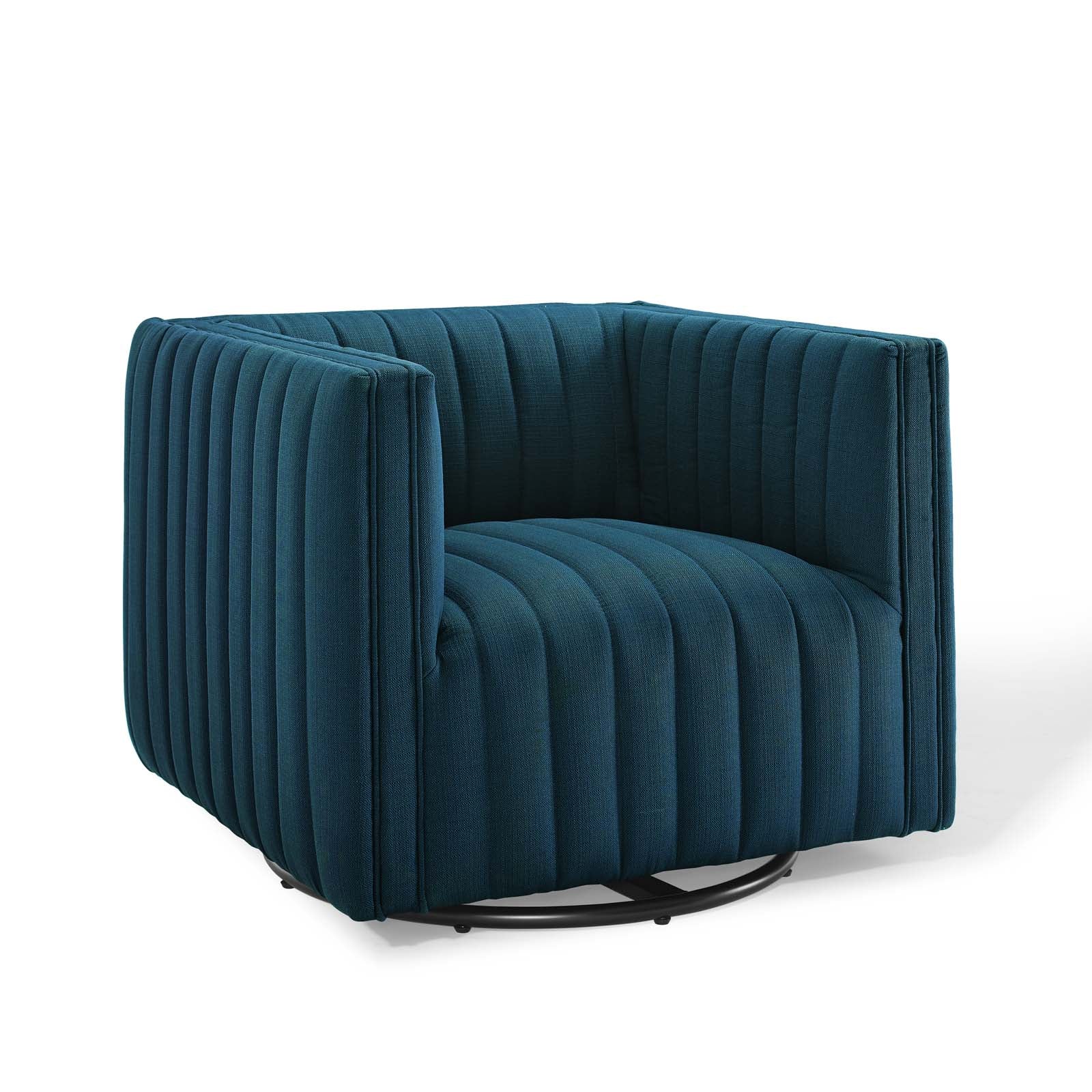 Conjure Tufted Swivel Upholstered Armchair - East Shore Modern Home Furnishings