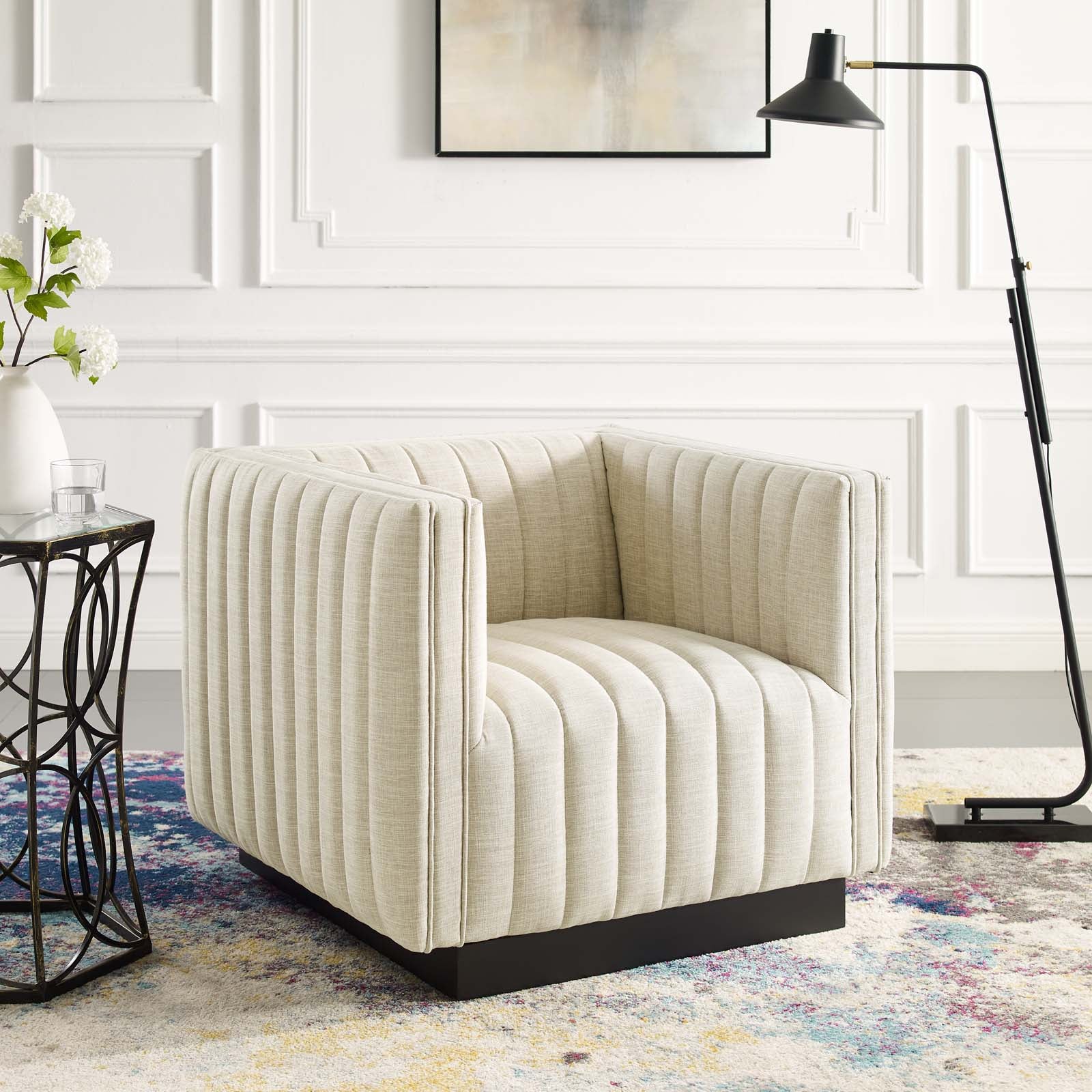 Conjure Tufted Upholstered Fabric Armchair