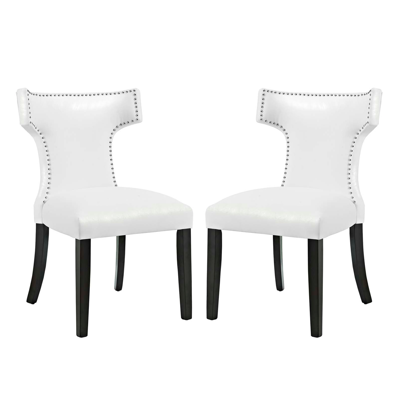 Curve Dining Chair Vinyl Set of 2 - East Shore Modern Home Furnishings