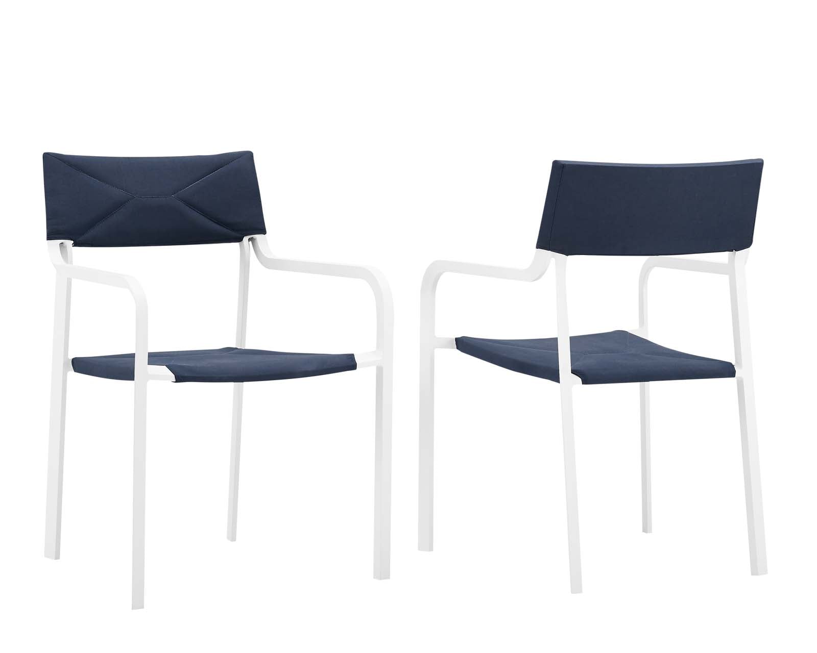 Raleigh Outdoor Patio Aluminum Armchair Set of 2
