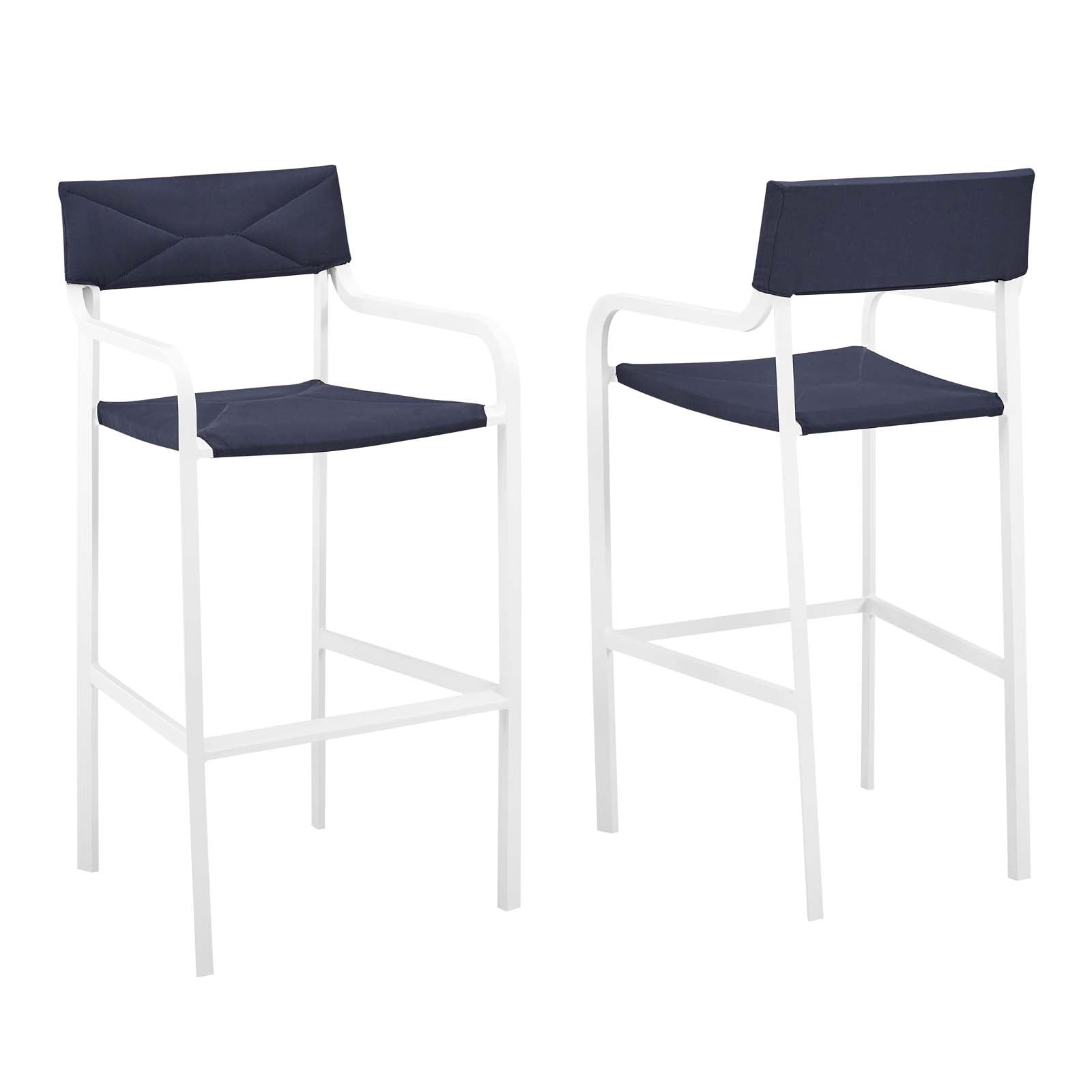 Raleigh Outdoor Patio Aluminum Bar Stool Set of 2 - East Shore Modern Home Furnishings