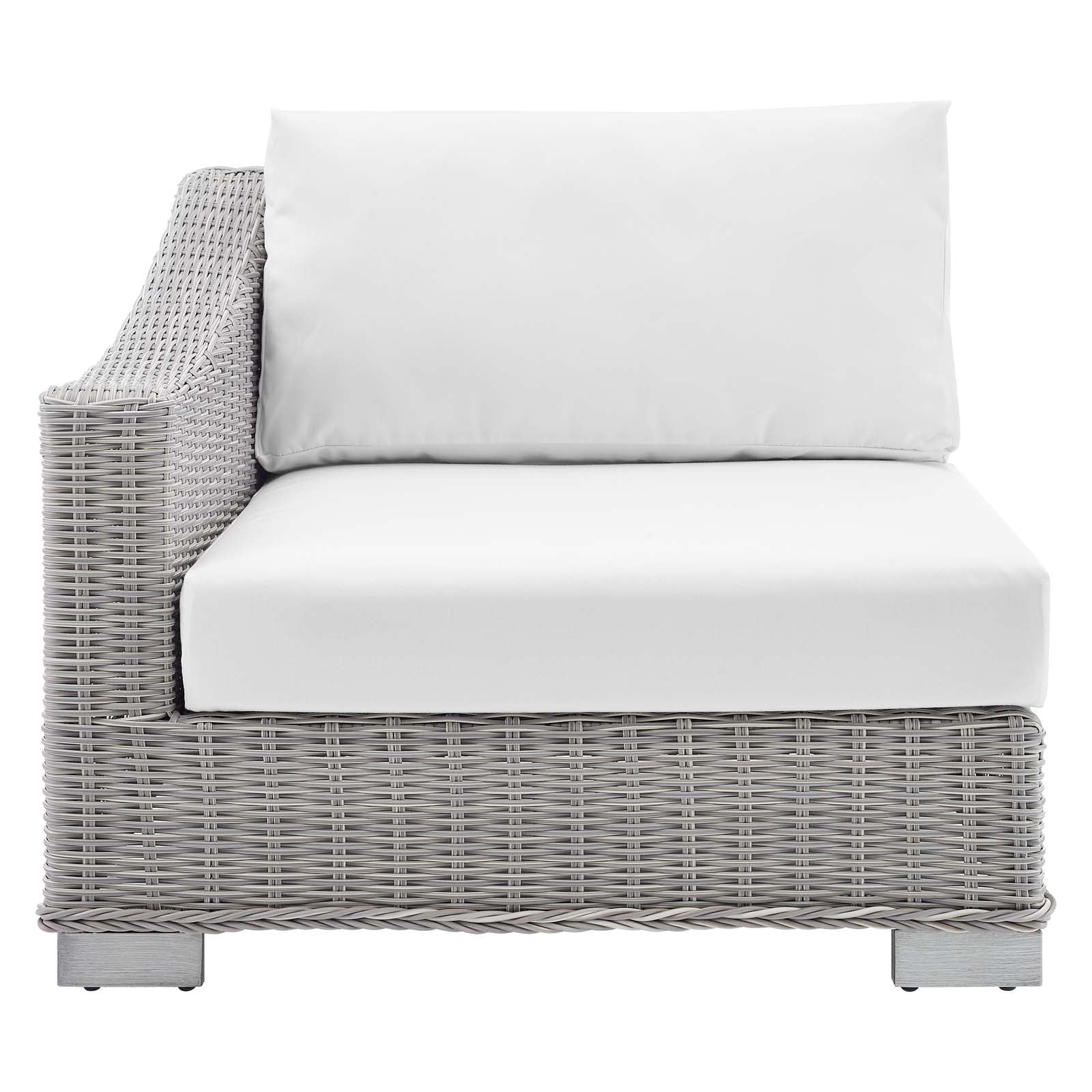 Conway Sunbrella® Outdoor Patio Wicker Rattan Left-Arm Chair - East Shore Modern Home Furnishings
