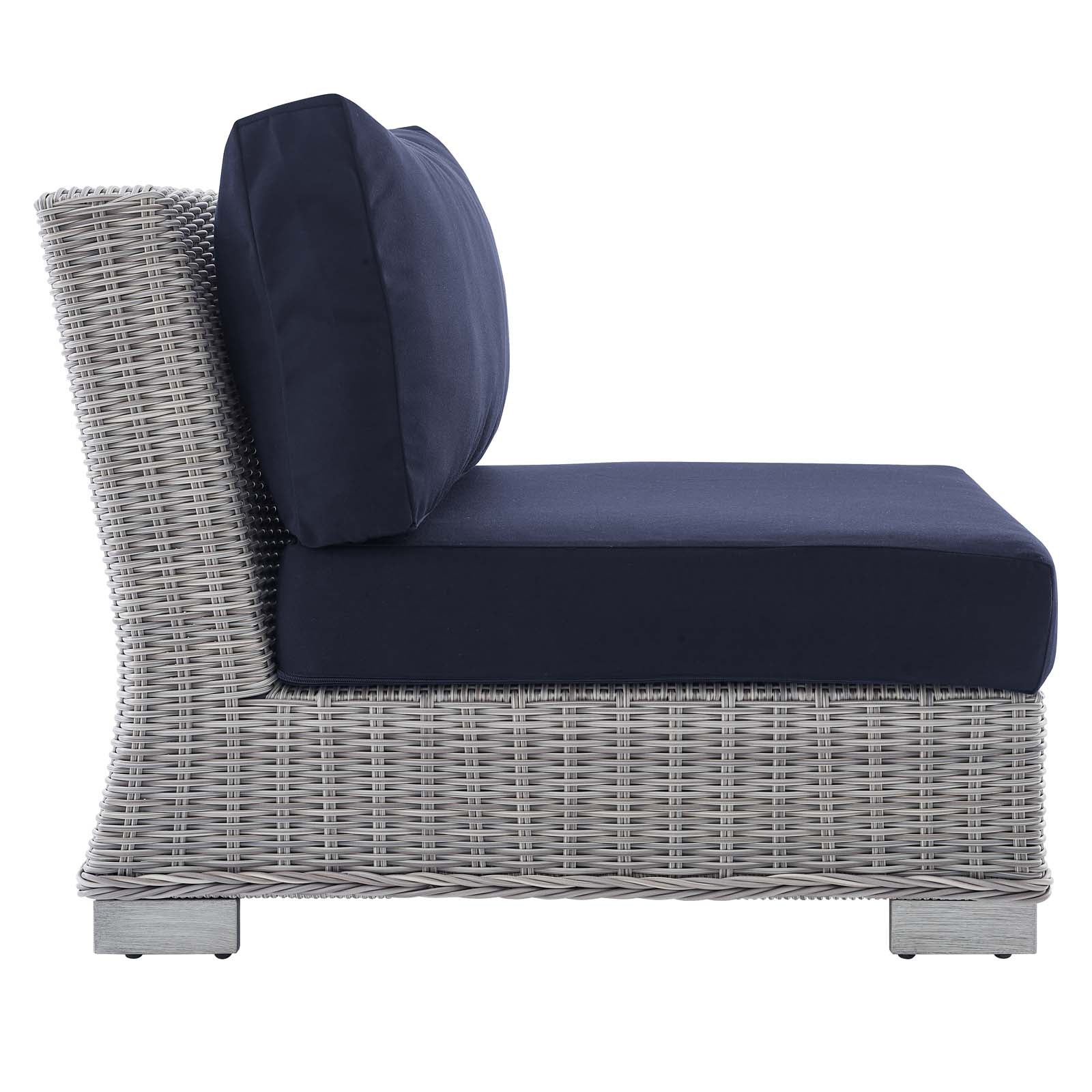 Conway Sunbrella® Outdoor Patio Wicker Rattan Armless Chair - East Shore Modern Home Furnishings