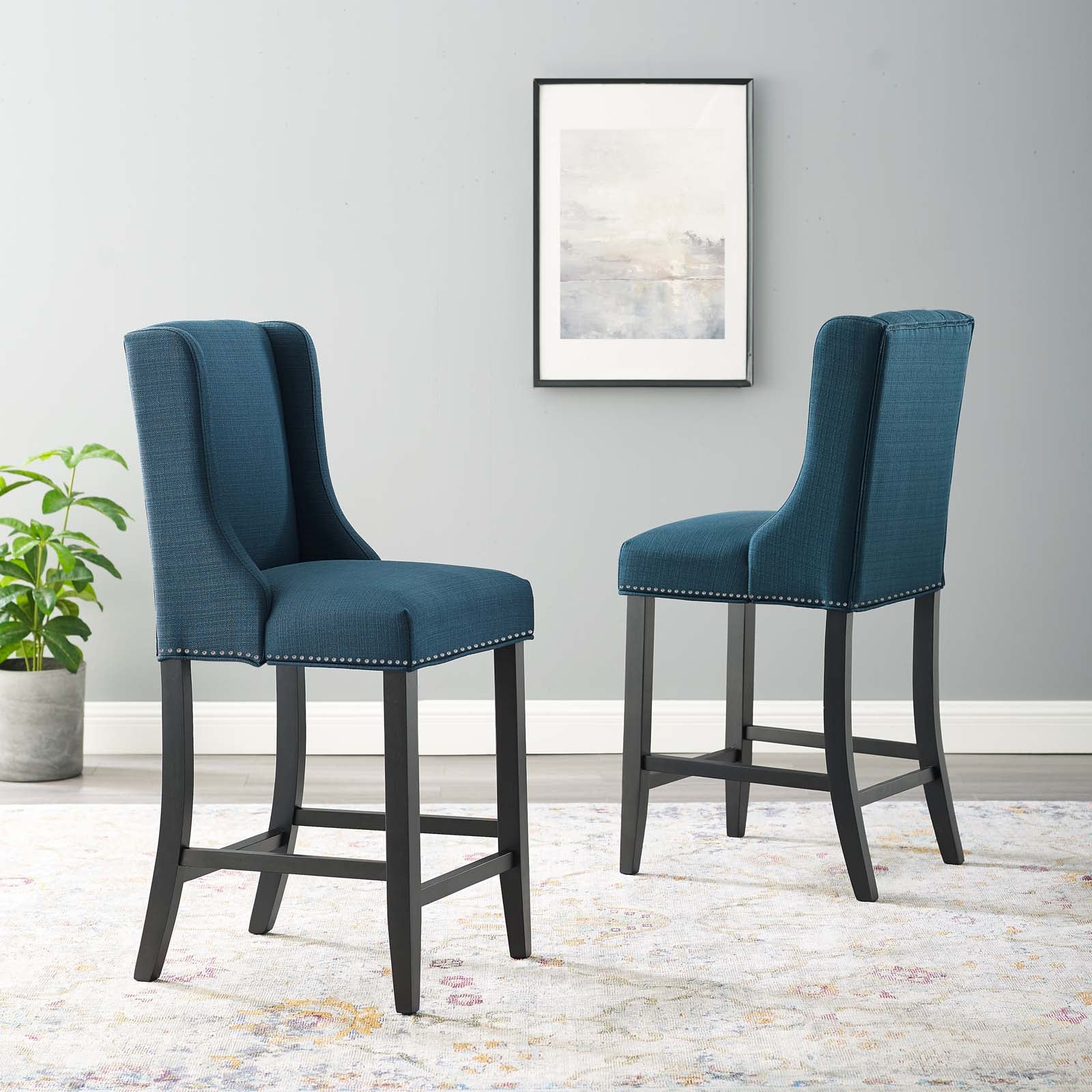 Baron Counter Stool Upholstered Fabric Set of 2 - East Shore Modern Home Furnishings