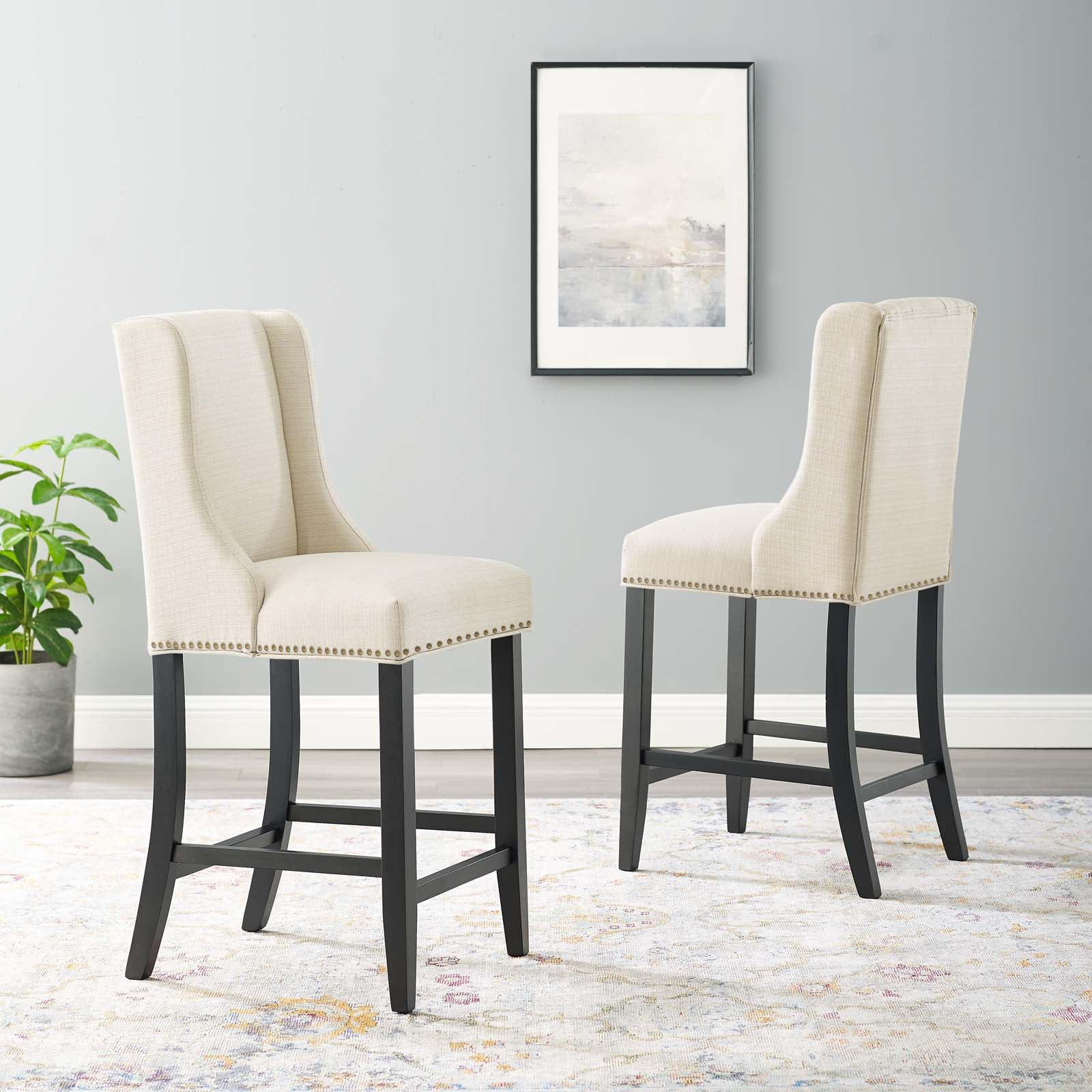 Baron Counter Stool Upholstered Fabric Set of 2 - East Shore Modern Home Furnishings