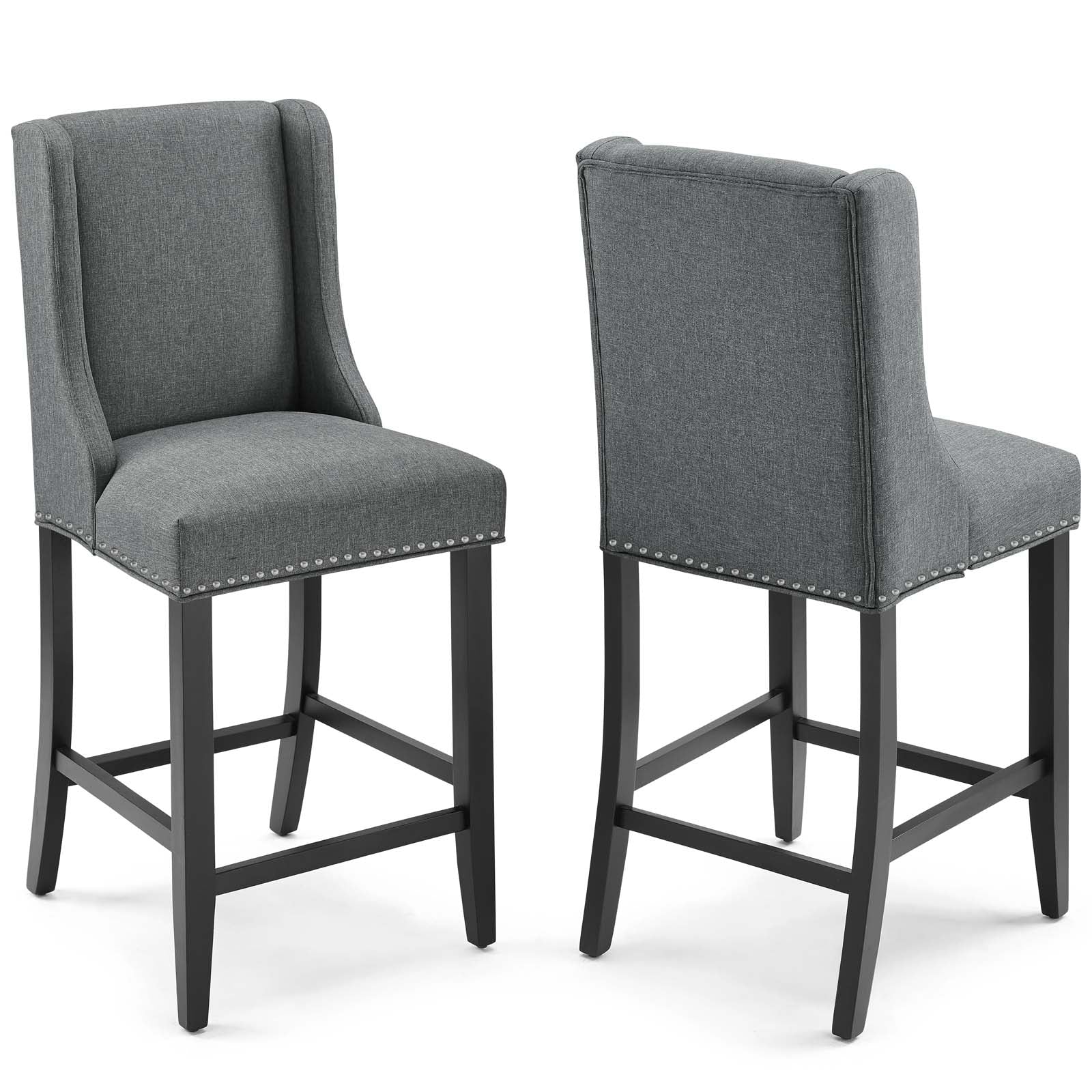 Baron Counter Stool Upholstered Fabric Set of 2 - East Shore Modern Home Furnishings