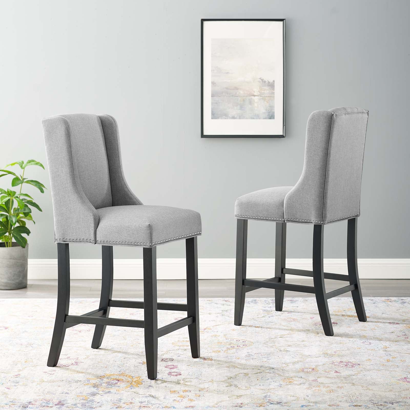 Baron Counter Stool Upholstered Fabric Set of 2 - East Shore Modern Home Furnishings