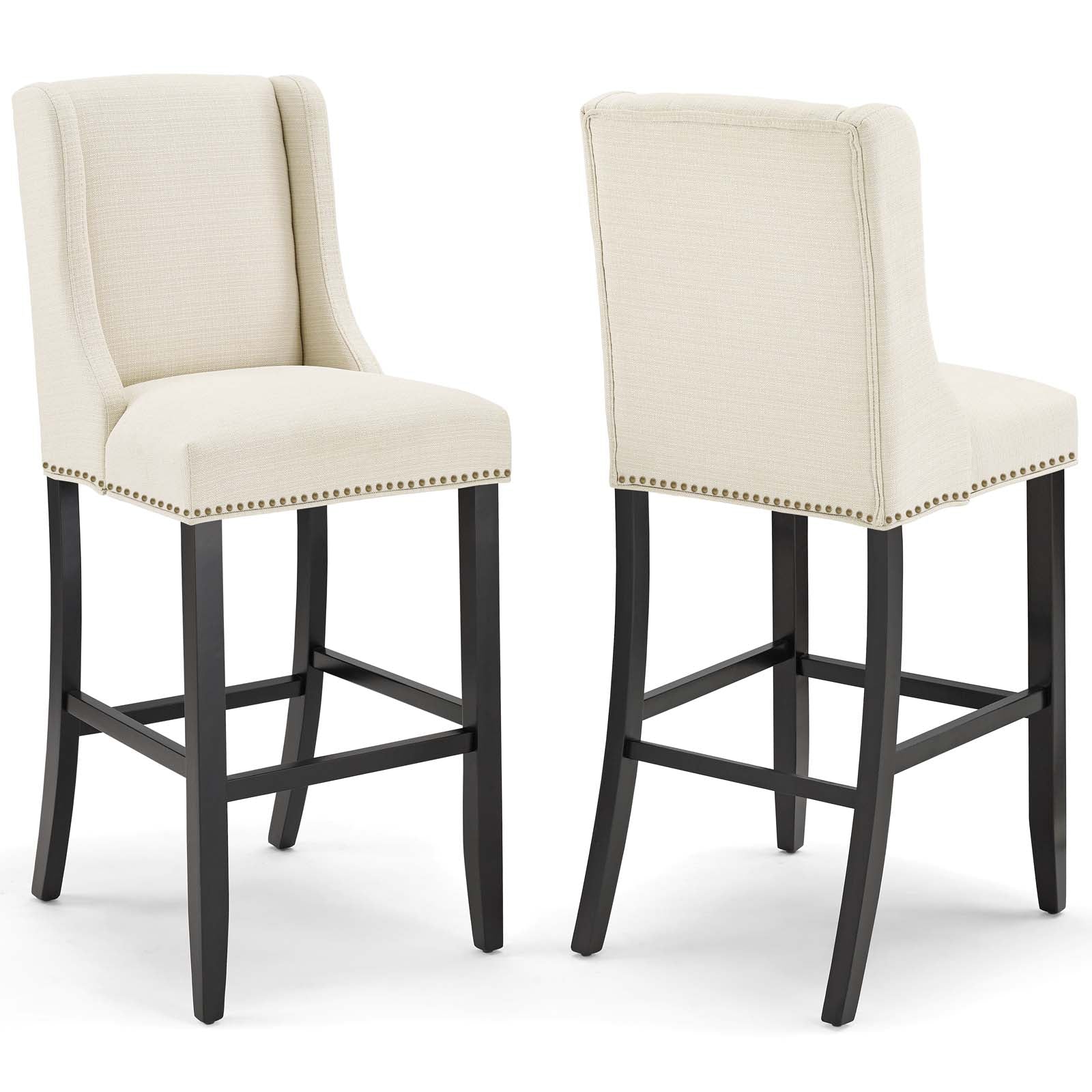 Baron Bar Stool Upholstered Fabric Set of 2 - East Shore Modern Home Furnishings