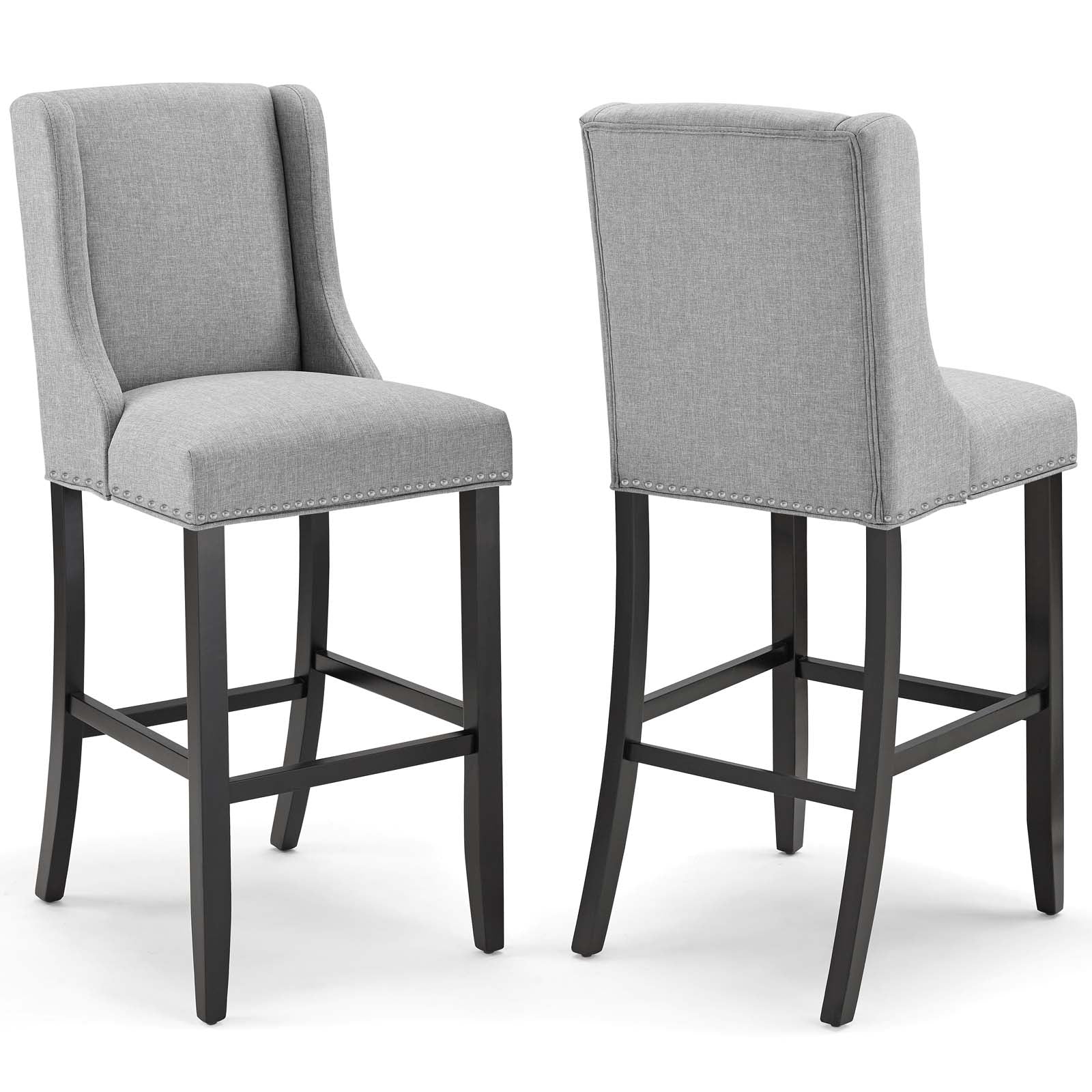 Baron Bar Stool Upholstered Fabric Set of 2 - East Shore Modern Home Furnishings