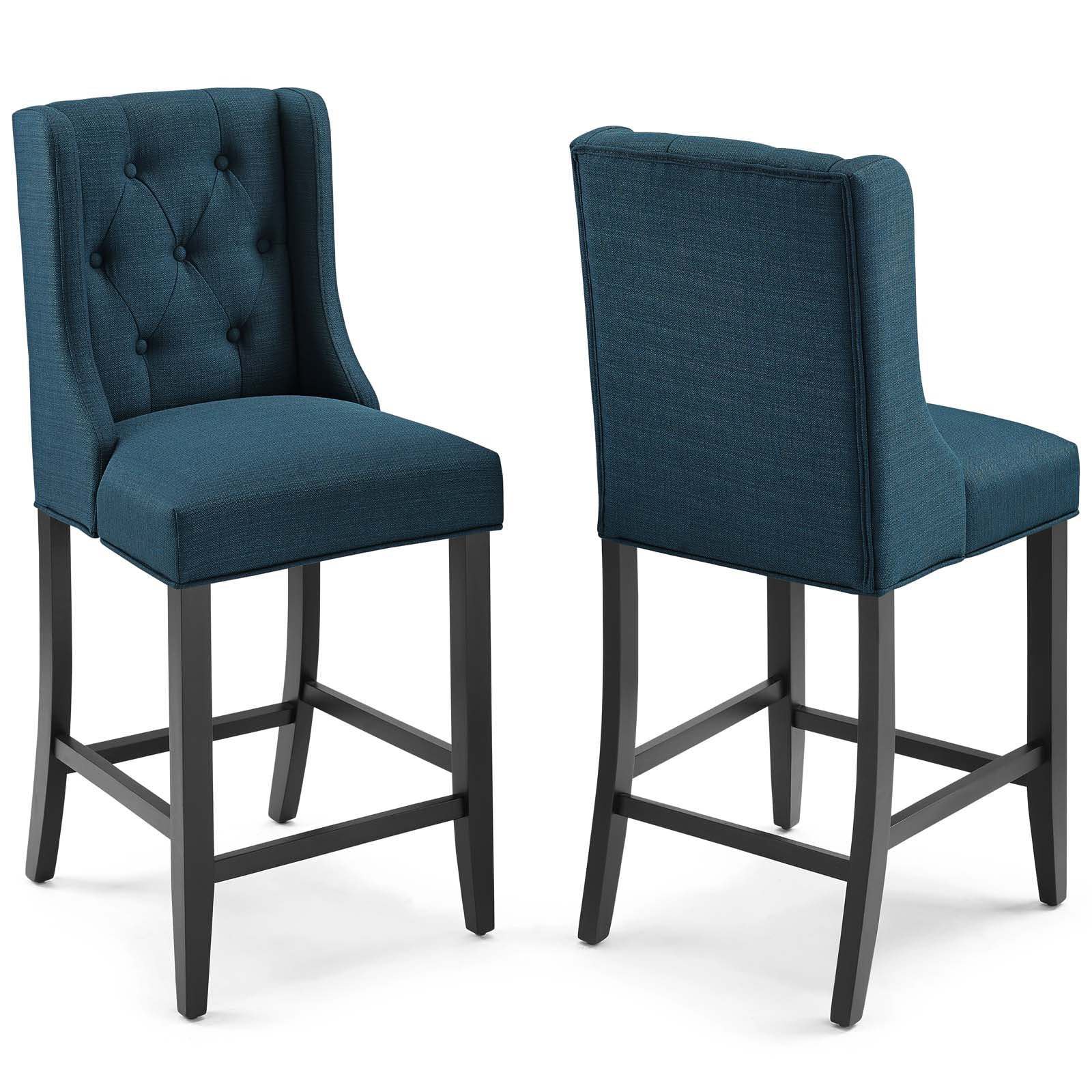 Baronet Counter Bar Stool Upholstered Fabric Set of 2 - East Shore Modern Home Furnishings