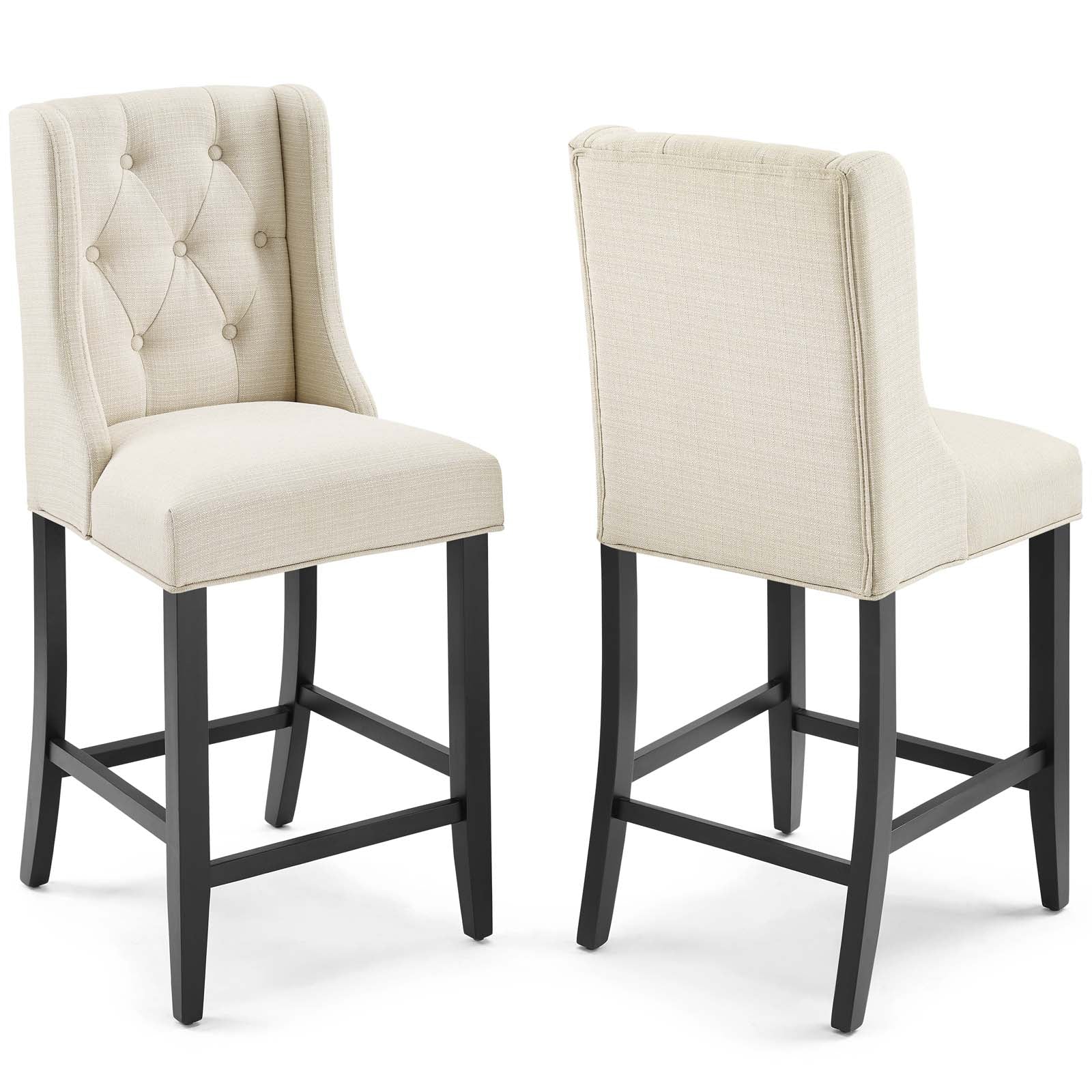 Baronet Counter Bar Stool Upholstered Fabric Set of 2 - East Shore Modern Home Furnishings