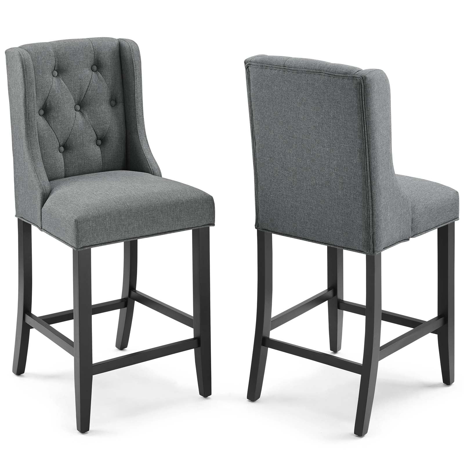 Baronet Counter Bar Stool Upholstered Fabric Set of 2 - East Shore Modern Home Furnishings