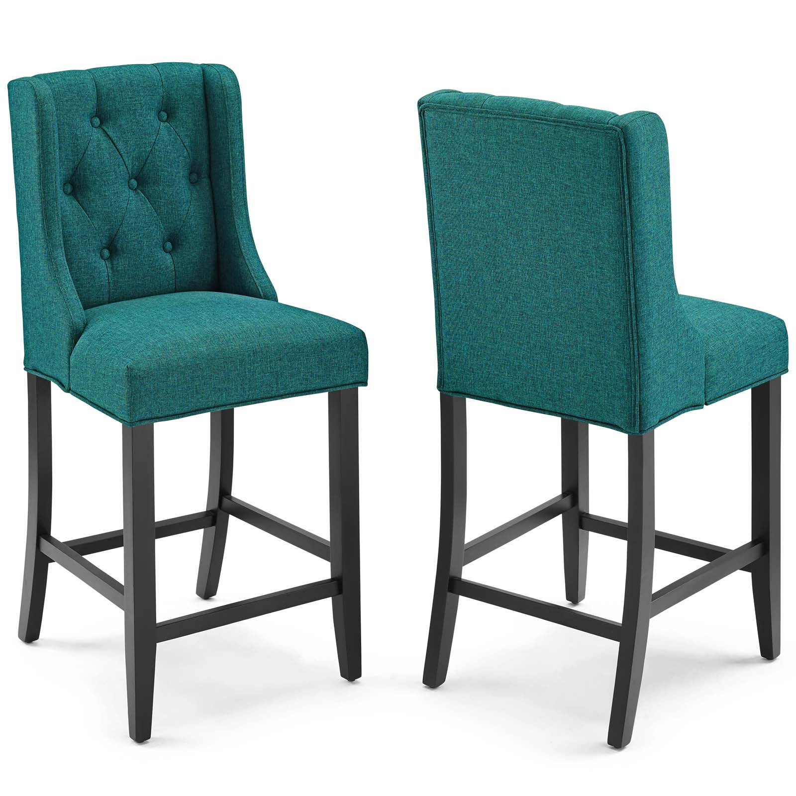 Baronet Counter Bar Stool Upholstered Fabric Set of 2 - East Shore Modern Home Furnishings