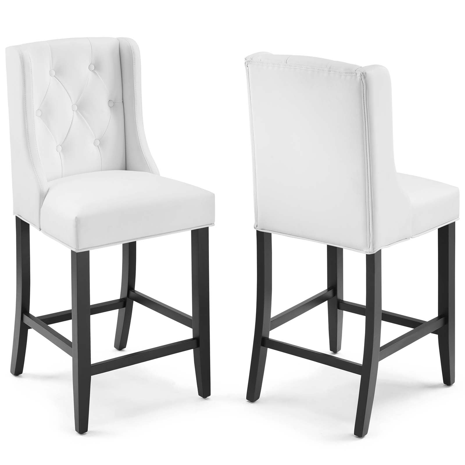 Baronet Counter Bar Stool Faux Leather Set of 2 - East Shore Modern Home Furnishings