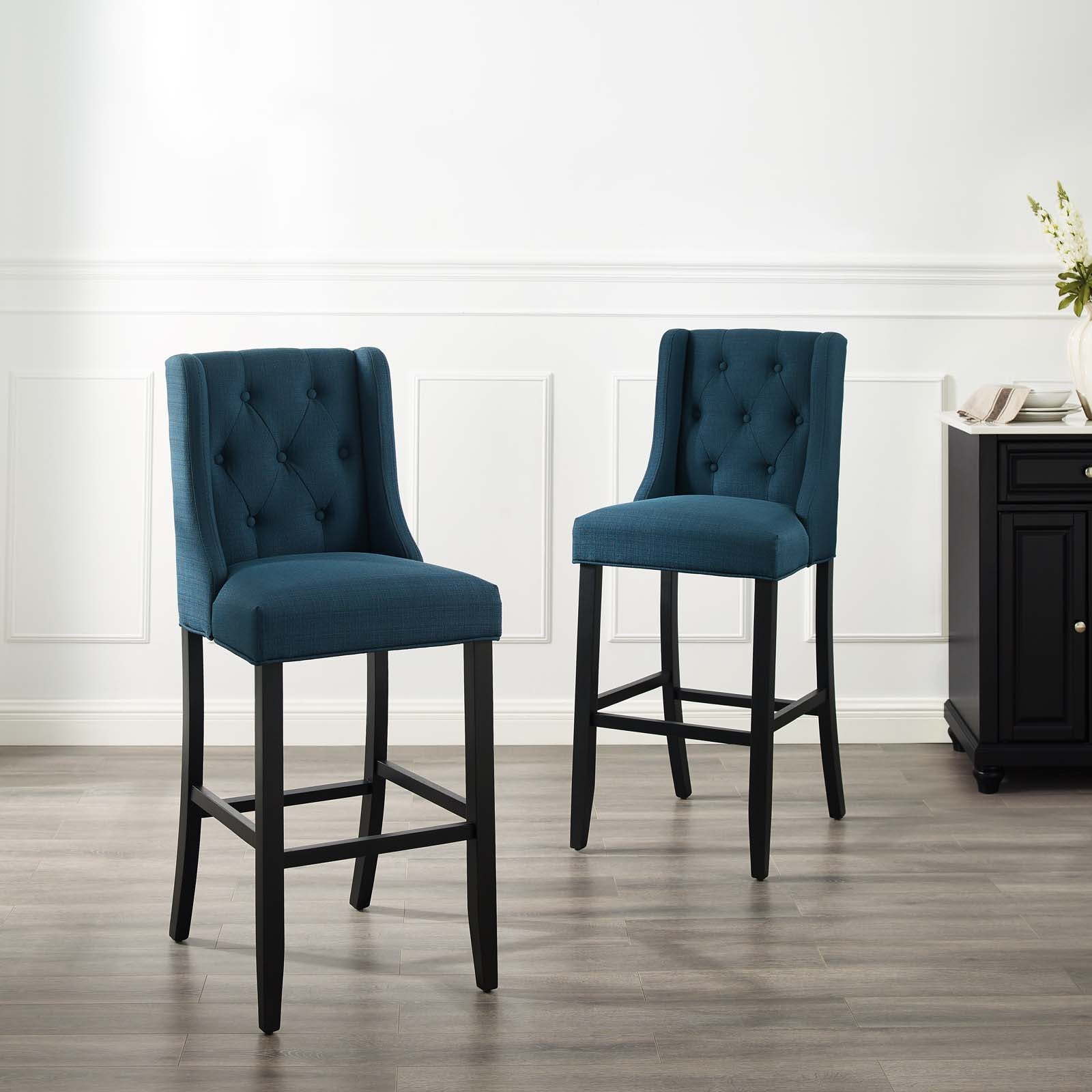 Baronet Bar Stool Upholstered Fabric Set of 2 - East Shore Modern Home Furnishings