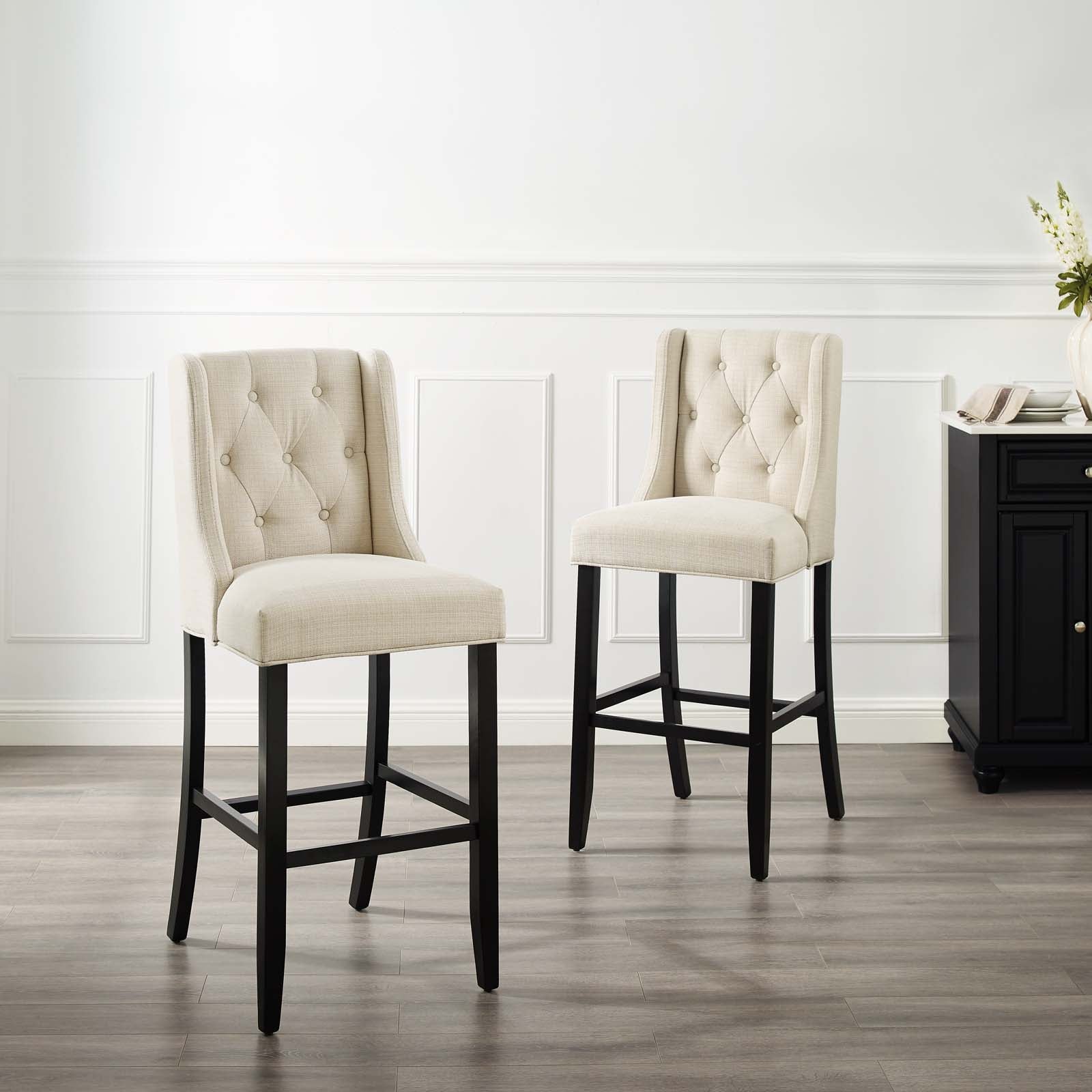 Baronet Bar Stool Upholstered Fabric Set of 2 - East Shore Modern Home Furnishings